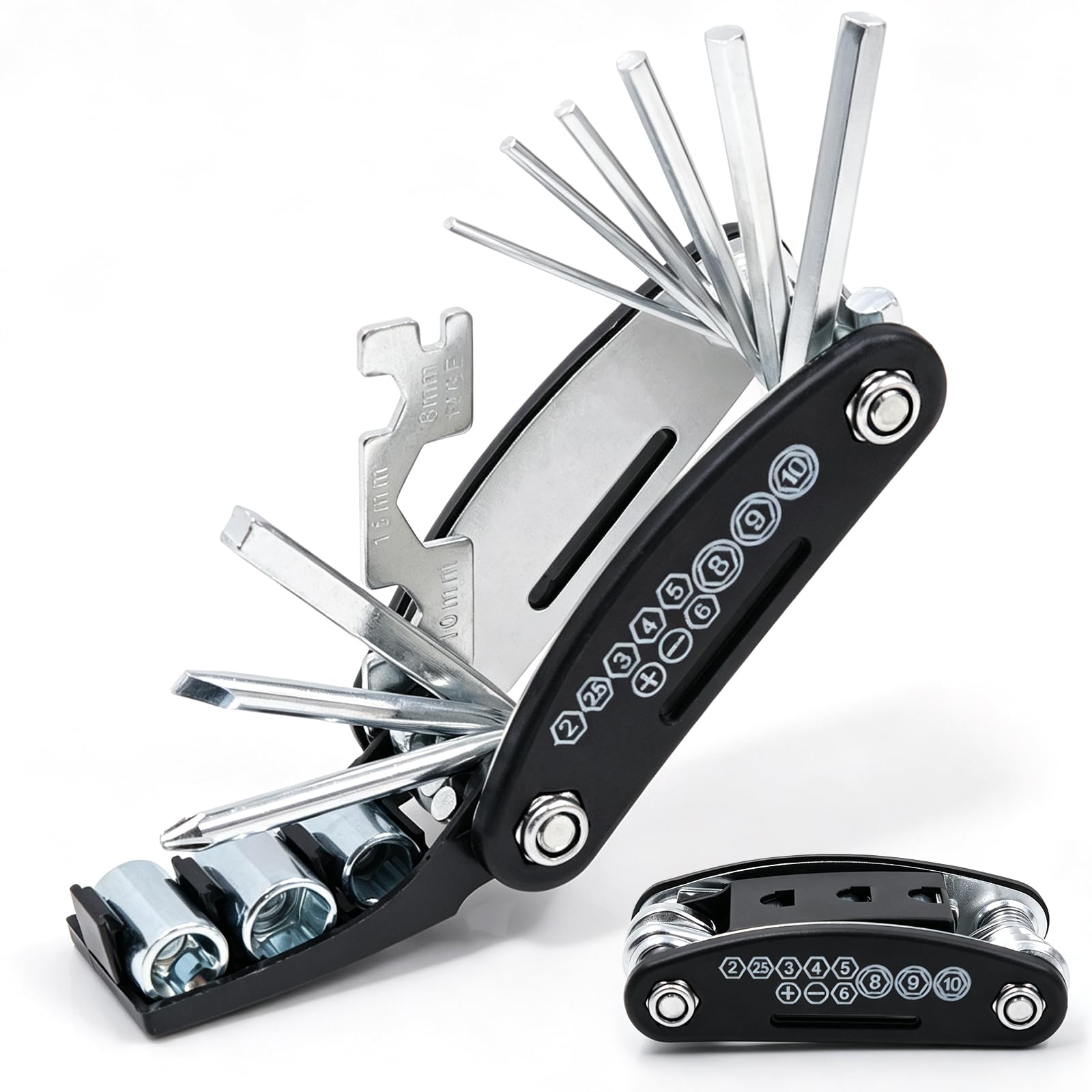 Bike Repair Tool Kit, 16-in-1, Multifunctional and Foldable
