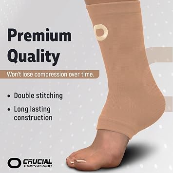 Ankle Compression Sleeve for Women & Men (Pair) Ankle Brace for Sprain, Swelling, Achilles Tendon Ankle Support Open Toe Plantar Fasciitis Socks for Foot Arch Support & Pain Relief