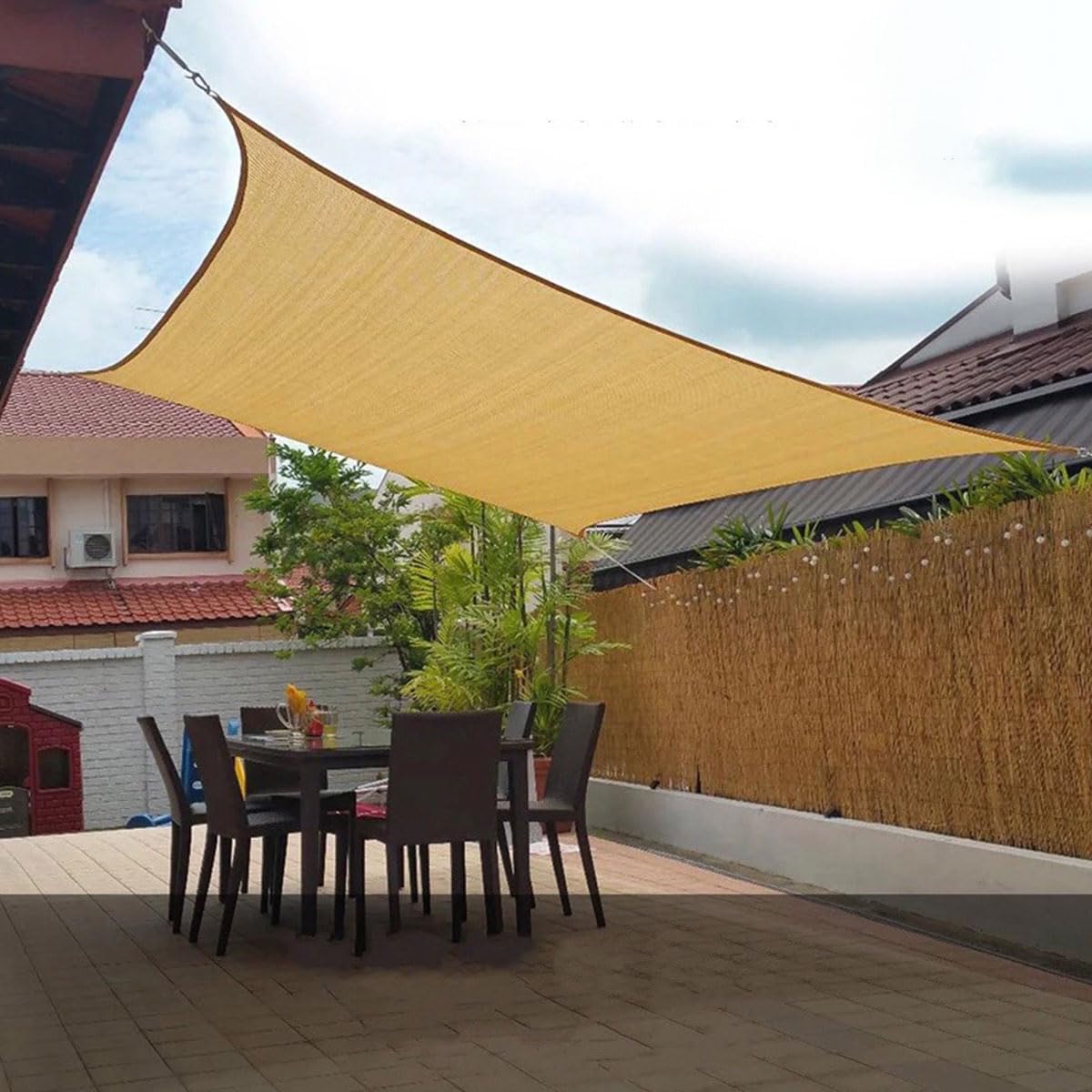 3m x 5m Rectangular Curved Sun Shade Sail Canopy, 160GSM Permeable Fabric, 95% UV Block - Ideal for Patio, Garden, Pergola, Backyard, Outdoor Facilities & Activities