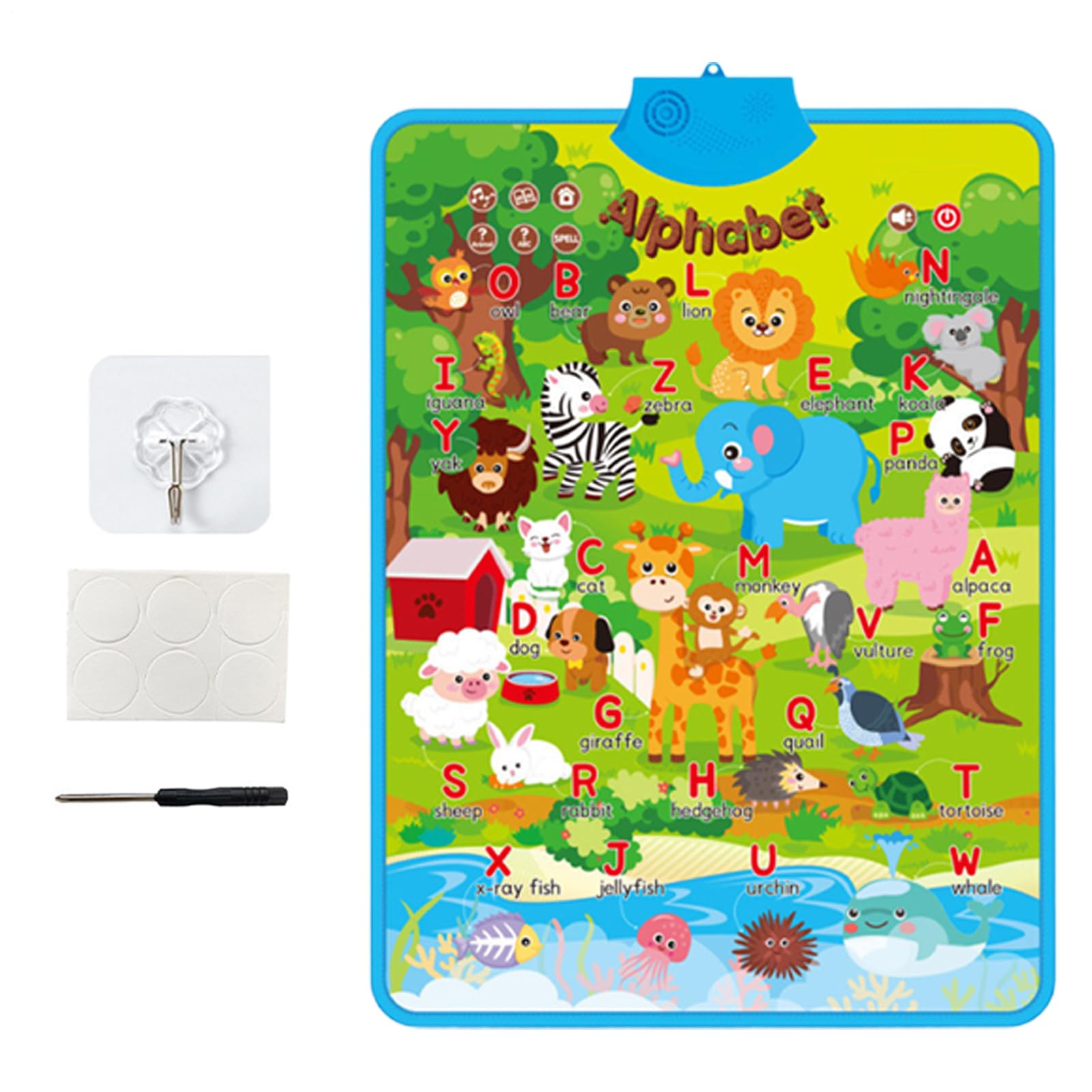 Electronic Alphabet Wall Chart – Touch-Sensitive Poster, Educational Sound Toy | Kids’ Talking Learning Board, Music Speech Chart for Early Education for Bedroom Study Nook