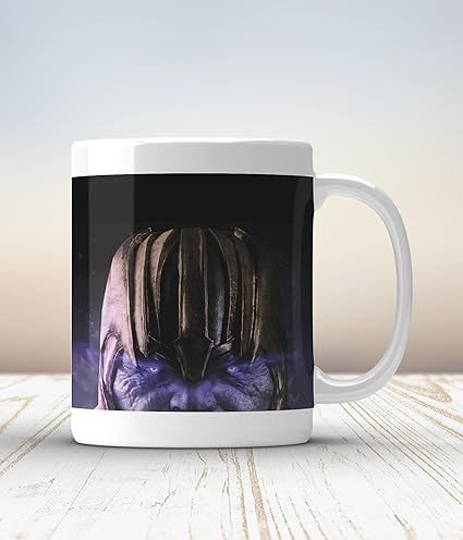 GIFT BOX Avengers Thanos Printed Ceramic Mug 325 ml White