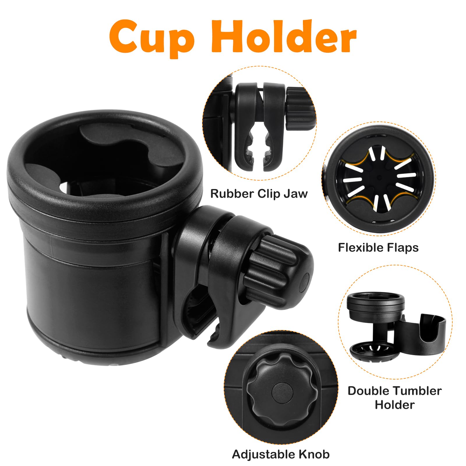 KDD Stroller Cup Holder With Snack Tray, 3-in-1 Universal Stroller Tray - View #4