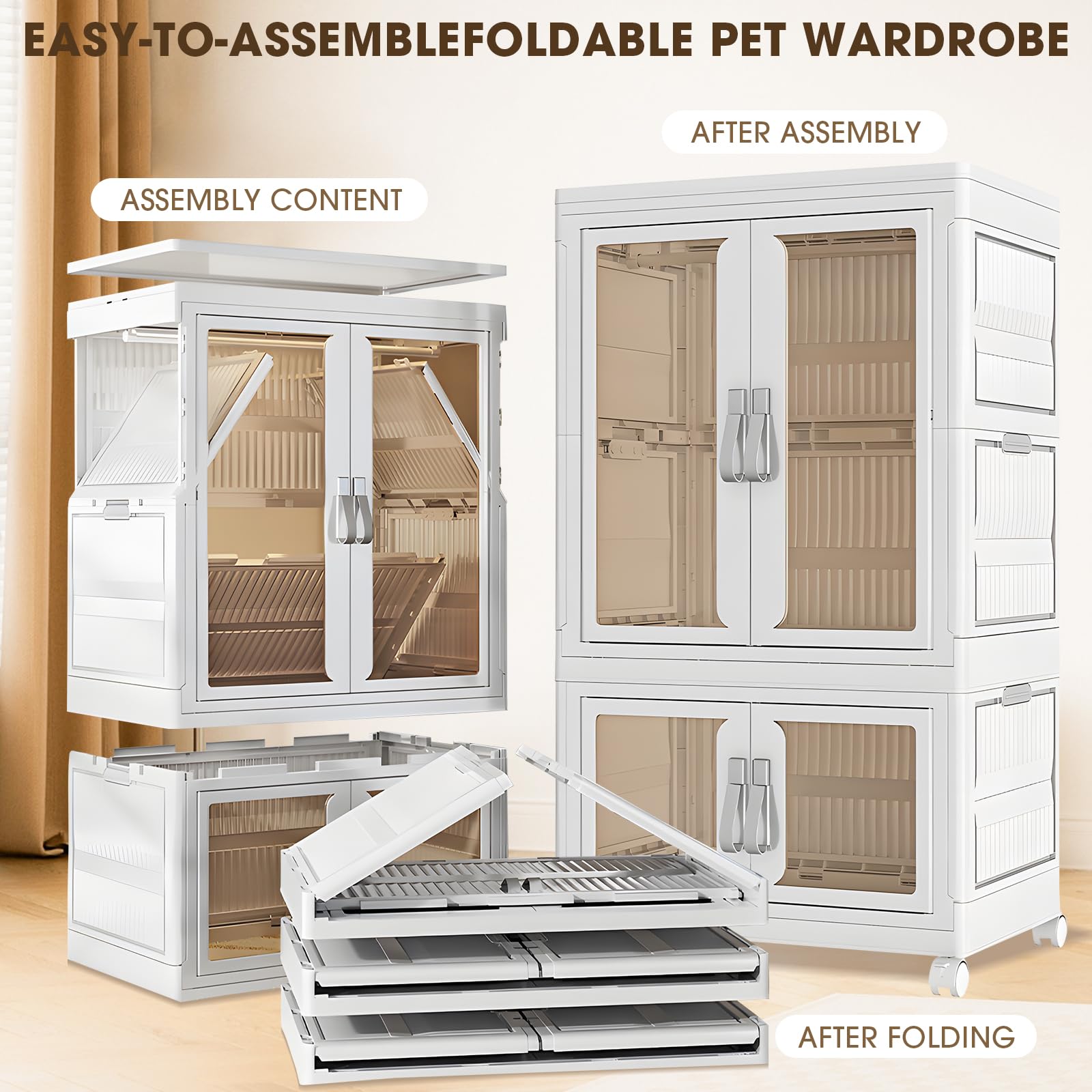 Amazon.com: CXCJAI Pet Clothing Storage Cabinet with Hanging Rod