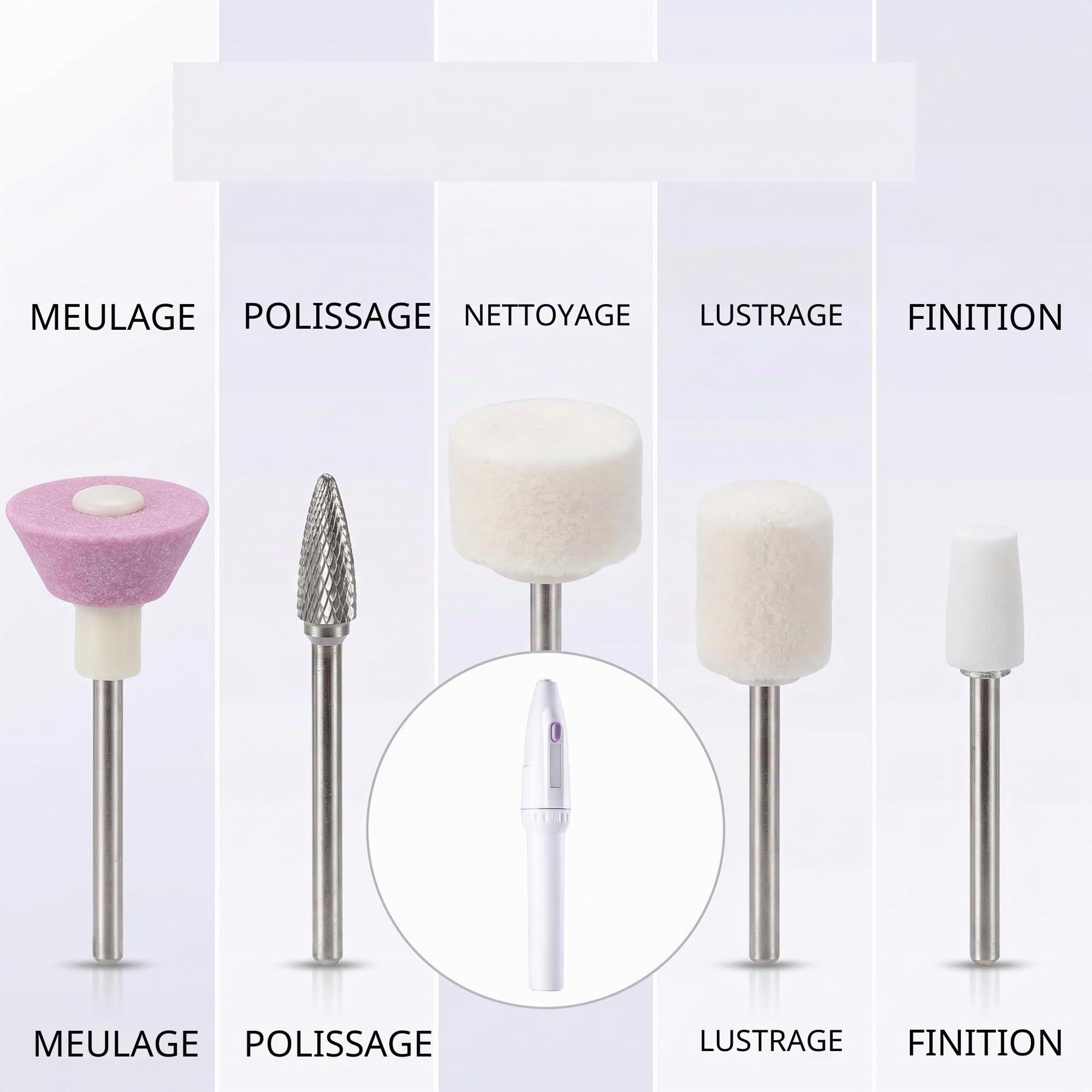 Broyeur dentaire électrique pour meulage, polissage, nettoyage, restauration sûre avec 5 têtes, 1 pièce