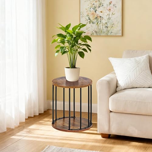 Miniatura 6 de HDANI Juego de 2 taburetes de madera para niños, adultos, capacidad de carga de 300 libras, taburete redondo de madera para jardín, taburete pequeño