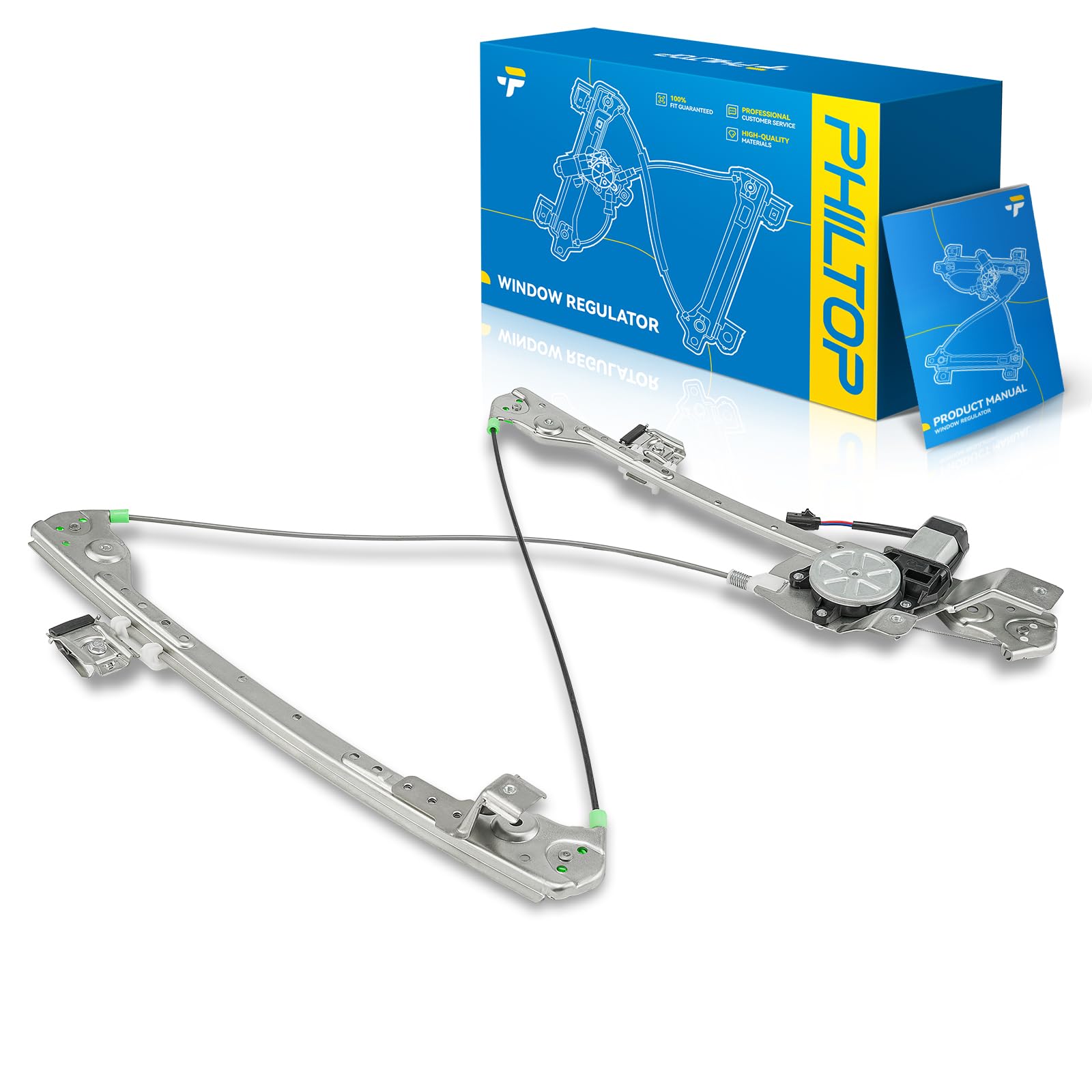 PHILTOP 741-130 Power Window Regulator w/Motor Front Left Driver Side