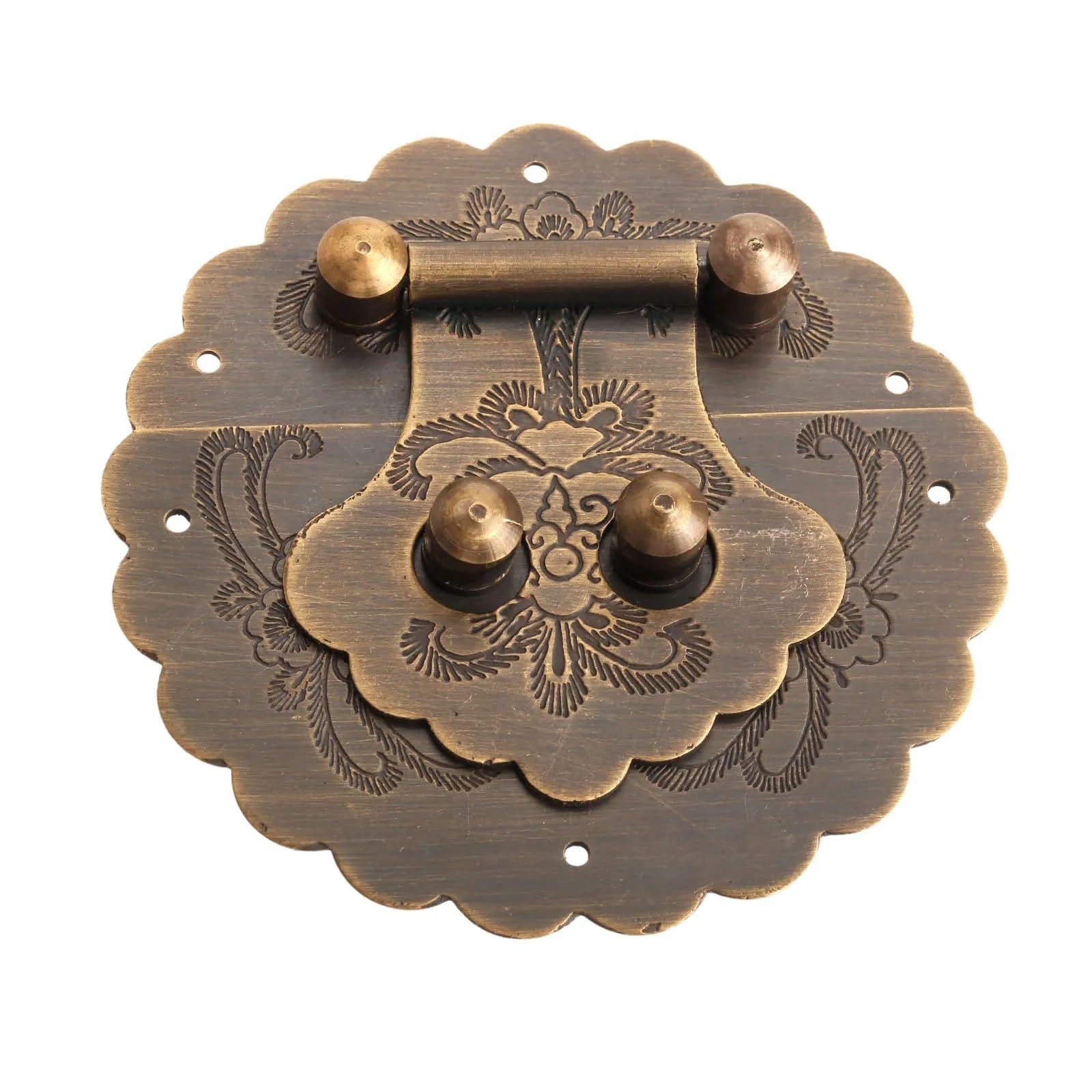 Juego de herrajes de latón puro para muebles, pomos y asas de madera, bisagras, pestillo, cerradura, pasador en forma de U, protector de esquina