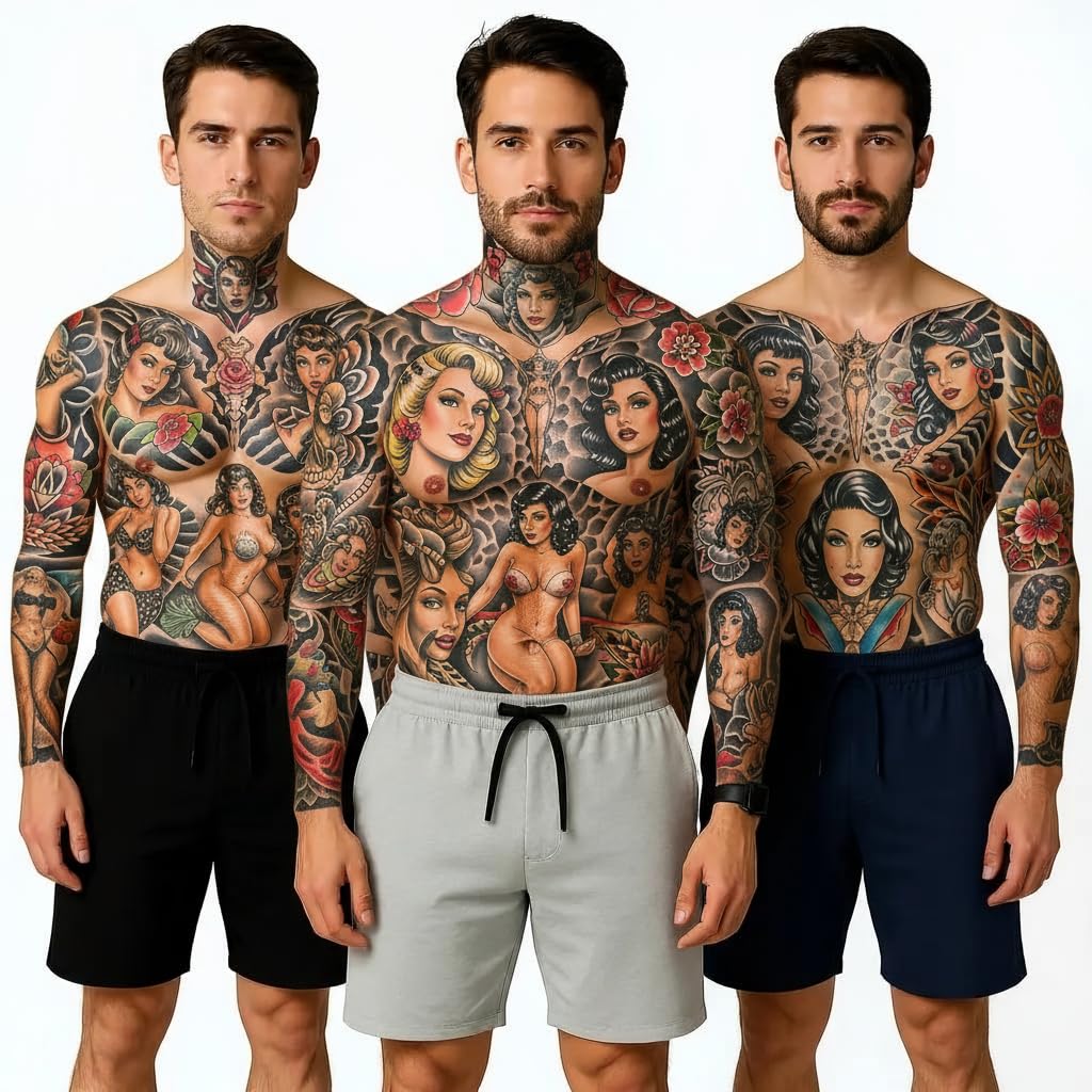 AD2CART Men's Cotton Casual Night Zip Pocket Bermuda Shorts Man Men Combo Pack of 3 R001 VA9 Black XL 1