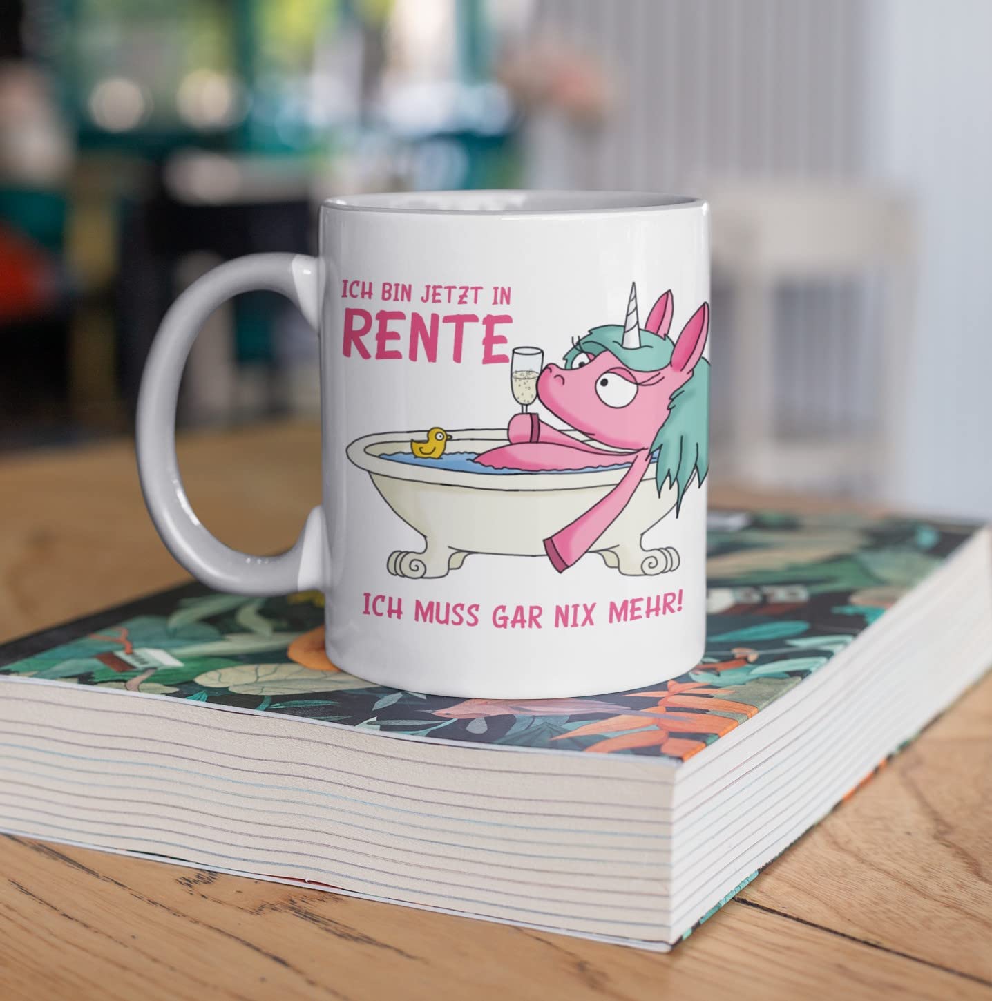Rentner Tasse Mit Spruch 'Ich Bin Jetzt Rentner...' – Lustiges Abschiedsgeschenk Für Kollegen, Rosa Einhorn