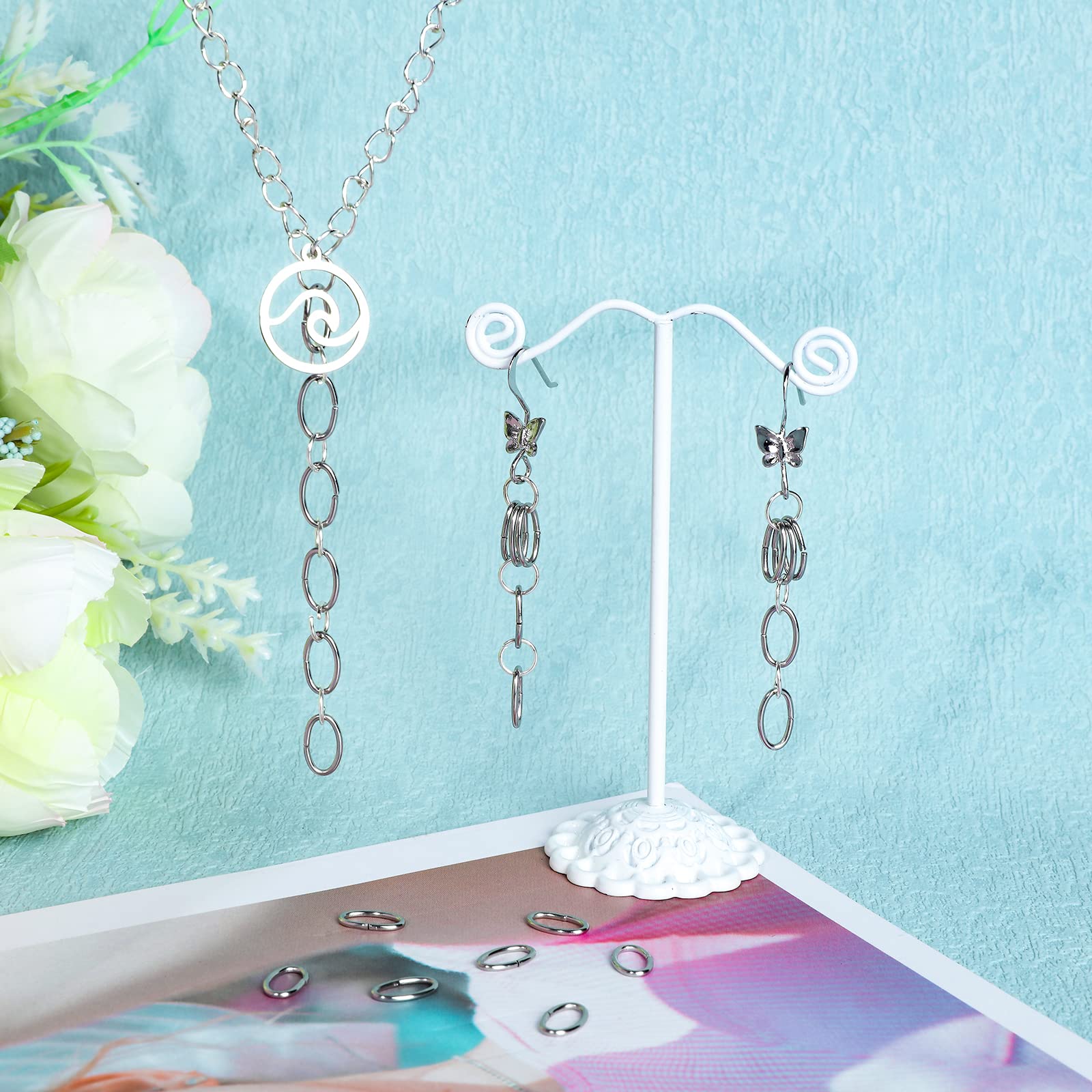 DIICOSMETIC Anelli Di Salto Ovali In Acciaio Inox - 400 Pezzi, 4x8 Mm, Per Creazione Gioielli - Foto 7