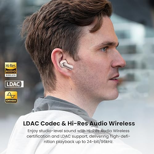 Miniatura 2 de TOZO NC20 Pro Auriculares inalámbricos con cancelación activa de ruido con pantalla táctil inteligente, audio LDAC de alta resolución, graves