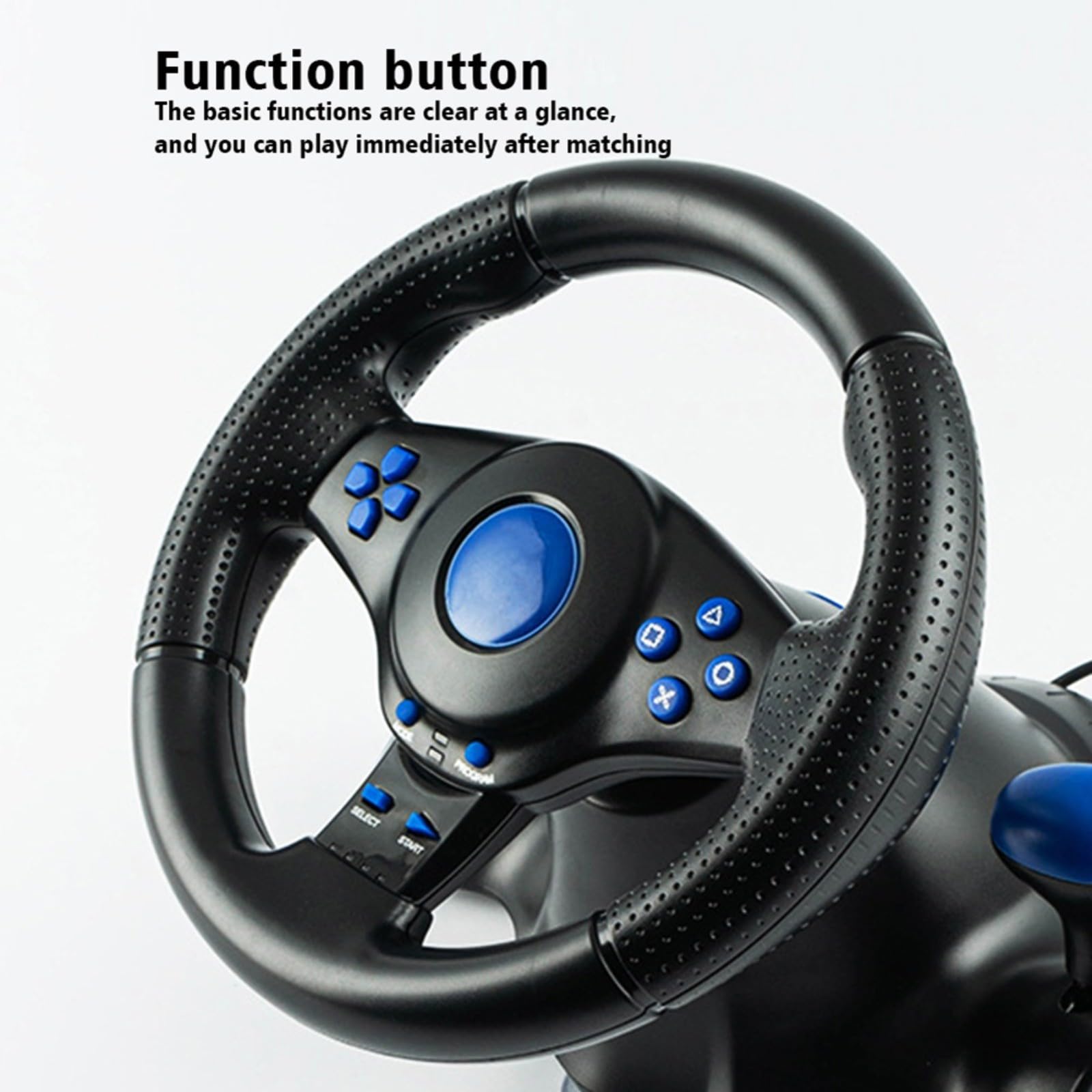 Kivivaka Volante de juego USB con interruptor de vibración, para 360/One, para PS3, para y PC, controlador de carreras ABS (3 en 1)