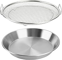 WBJKZJD 9.5 Inch Stainless Steel Oil Filter Tray for Air Fryer - Mesh Draining Basket Strainer for Fried Foods, Chicken, Veggies, Grill