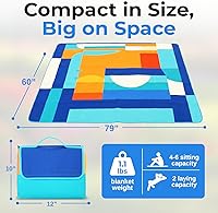 Vista 3 de scuddles Manta compacta de pícnic, tapete extragrande de 79 x 59 pulgadas para exteriores con diseño impermeable de 3 capas, forro polar suave