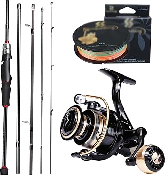 Fishing Rods Spinning Fishing Reel and Rod Set 1.8m 2.1M Bass and Reels with Line Full Kit