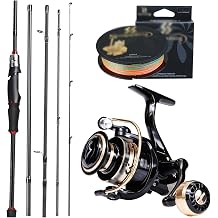 Fishing Rods Spinning Fishing Reel and Rod Set 1.8m 2.1M Bass and Reels with Line Full Kit