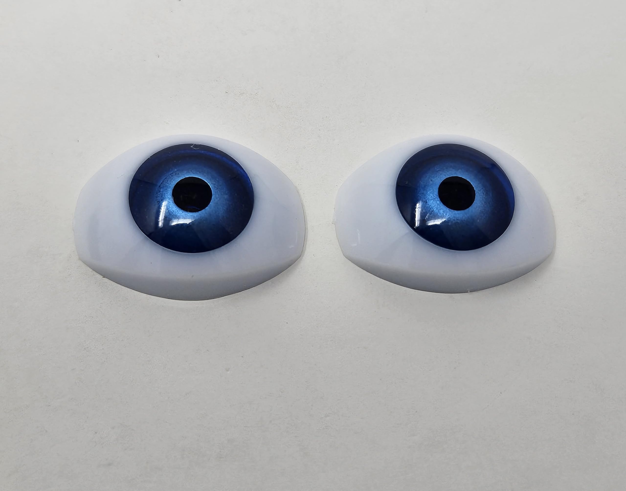 Pair of Zim's 12mm Iris Oval Realistic Plastic Human Dolly Eyes for Craft Dolls, Toys or Puppets (Pack of 2) (Blue)