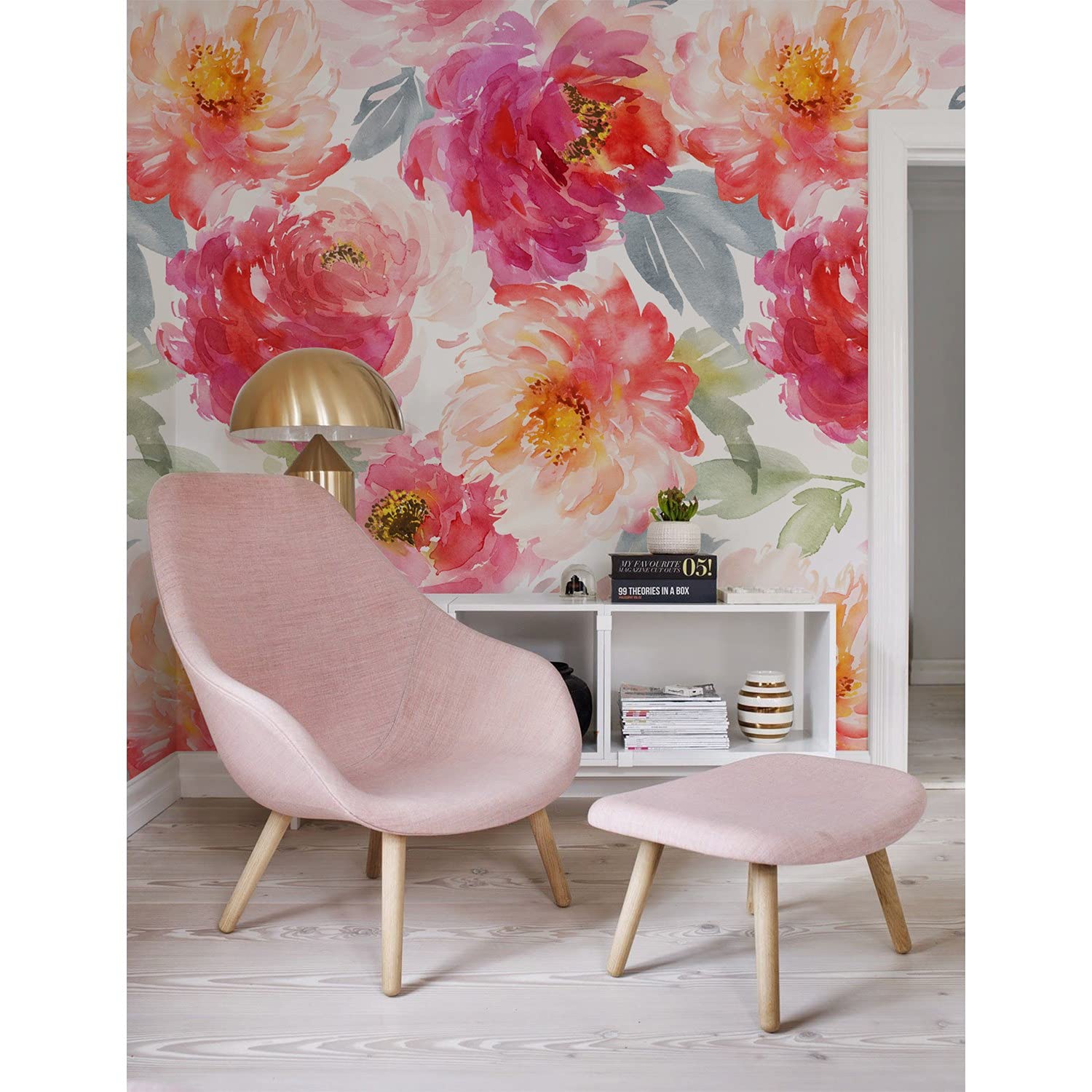 Papier Peint Salon Haut de Gamme Motif Floral Pivoines Impression Latex Coloray
