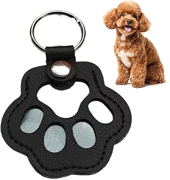 PetPhindU Pet Memorial for Cat Cute Leather Paw Keychain Pet Hair Keepsake Keyring for Bag Purse Paw Charm Dog Fur Collection