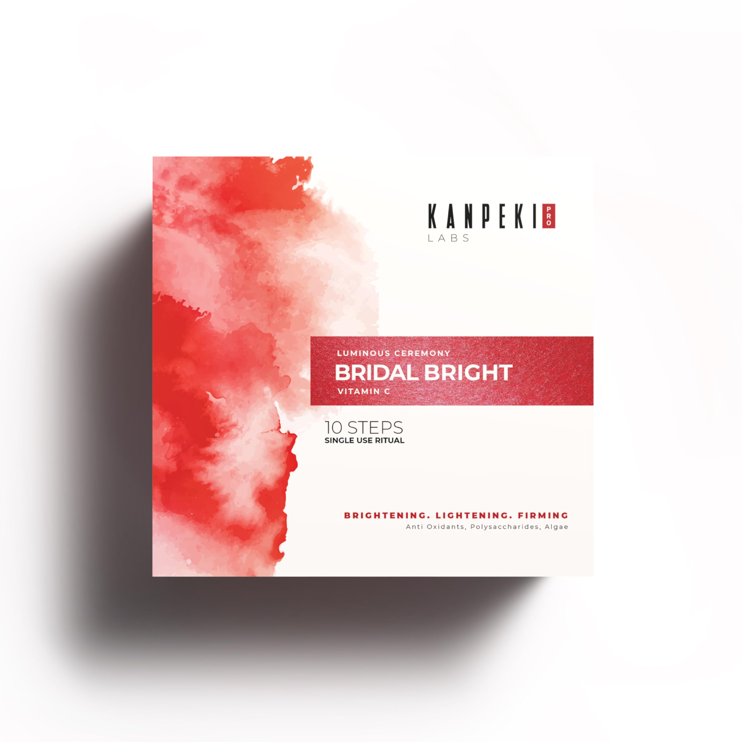 Kanpeki Labs Pro 10 Step Bridal Bright Facial Kit | Luminous Skin Ritual | Brightening, Lightening, Whitening & Firming | Rich in Antioxidants, Algae | Suitable for All Skin Types | 209 g