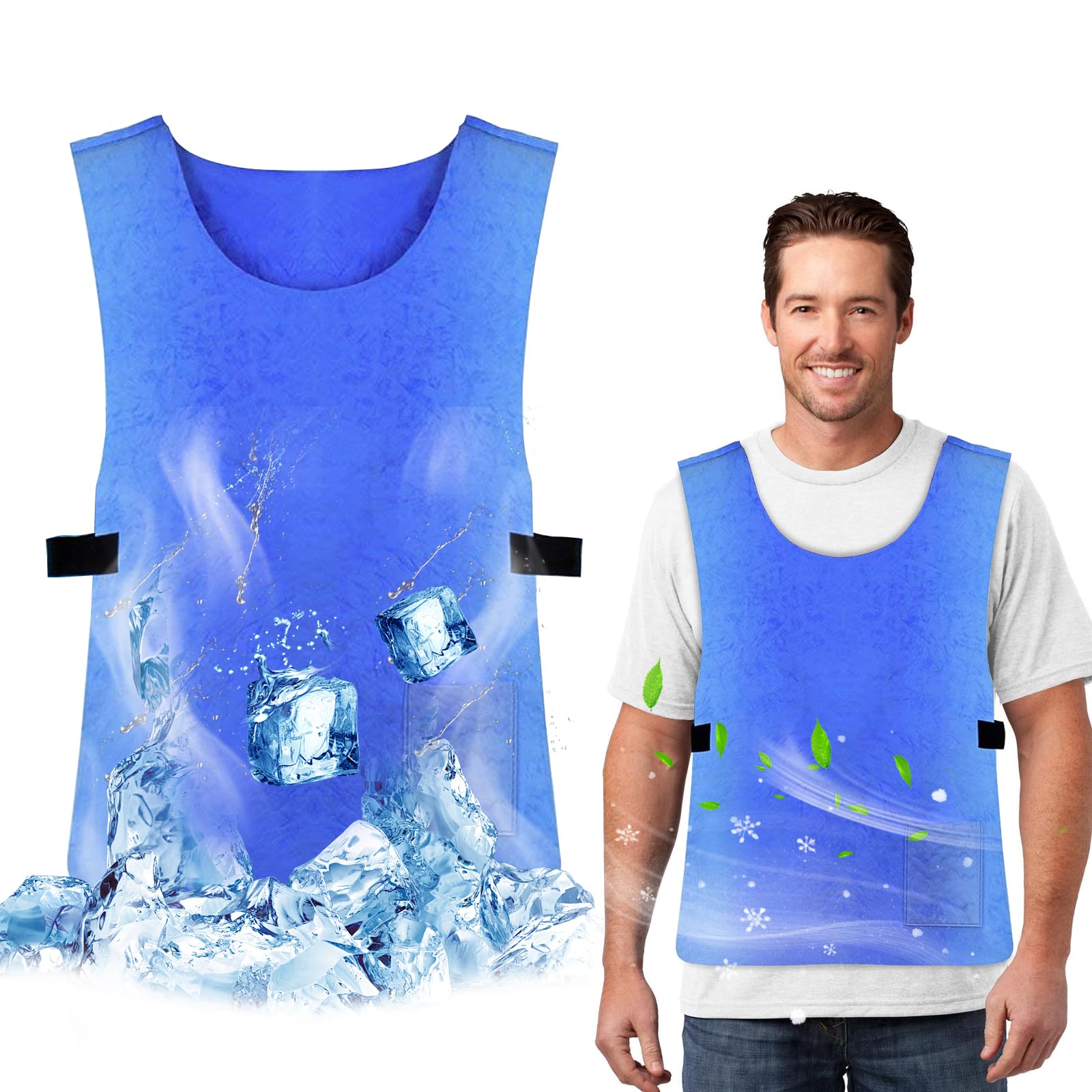 Gilet Réfrigérant pour Hommes | Gilet de Sécurité de Refroidissement Respirant | Gilet Réfrigérant de Sport | Gilet Réfrigérant Réglable en PVA | Gilets de Travail D'extérieur pour Hommes et Femmes