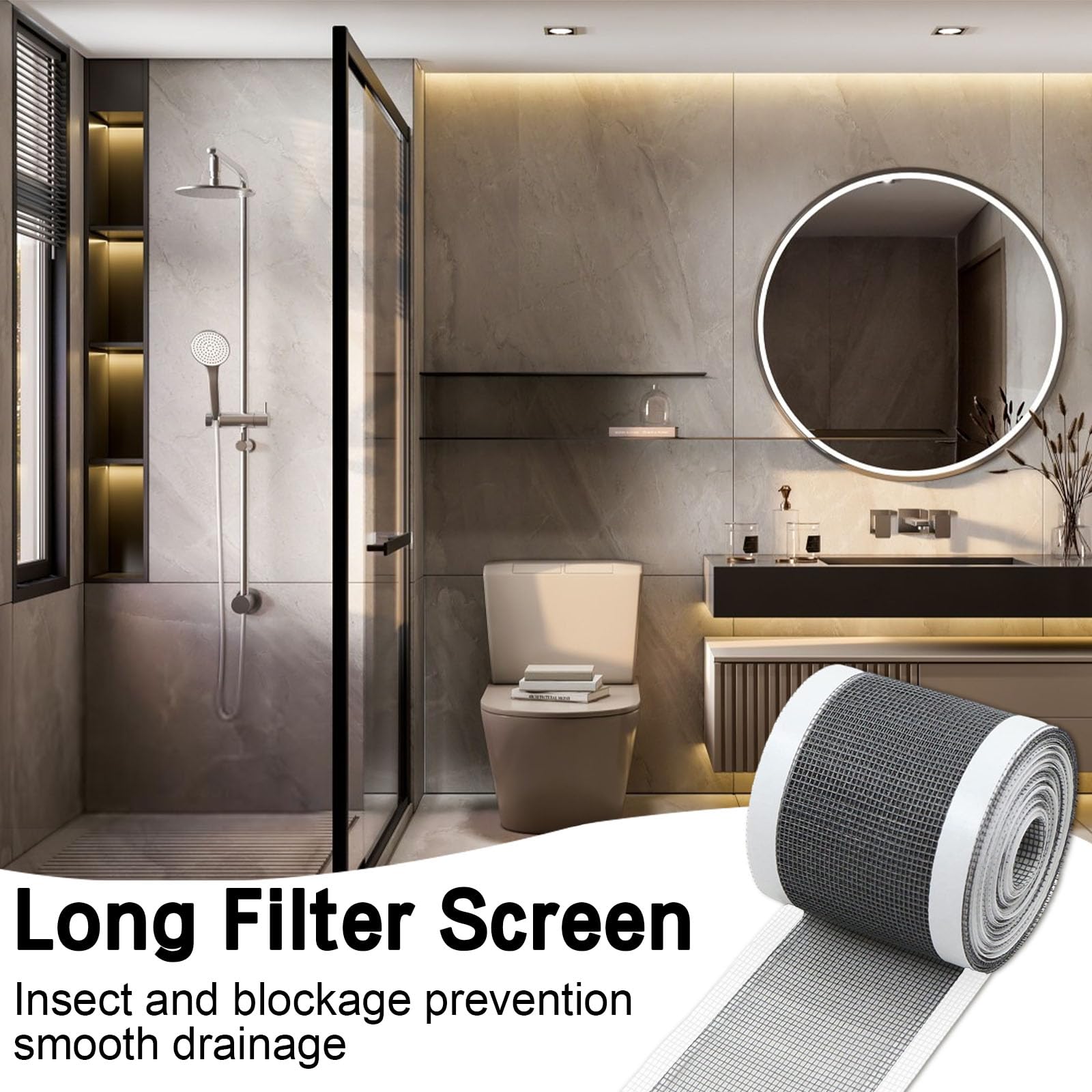 4 Pièces 5M Filtre à Cheveux Autonettoyant pour Drain de Douche, Autocollant pour Drain de Sol en PVC Jetable, Filtre pour Évier de Salle de Bain | Leroy Merlin