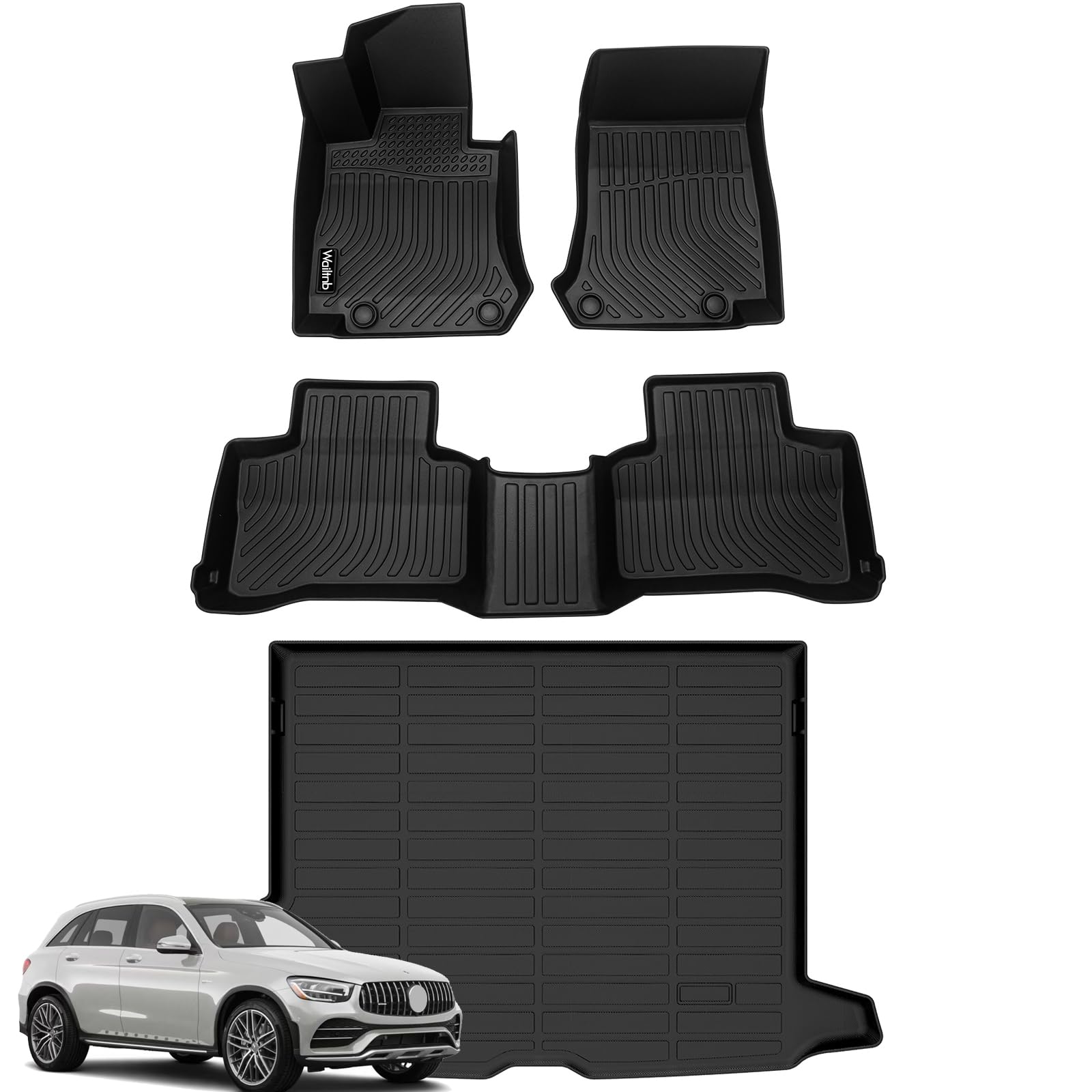 Car Floor Mats & Cargo Trunk Liners Custom Fit Mercedes Benz GLC 2016-2022 All Weather Floor Mats for Mercedes Benz TPE Durable Floor Liners Accessories for Benz GLC 2016-2022