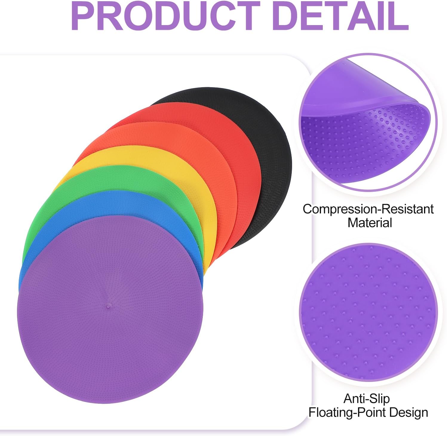 PATIKIL Spot Markers 9 Inch, 12 Pcs Non-Slip Floor Dots Agility Markers Flat Field Cones Poly Dots for Gym PE Speed Training Dance Soccer Basketball Sports, Orange/Purple