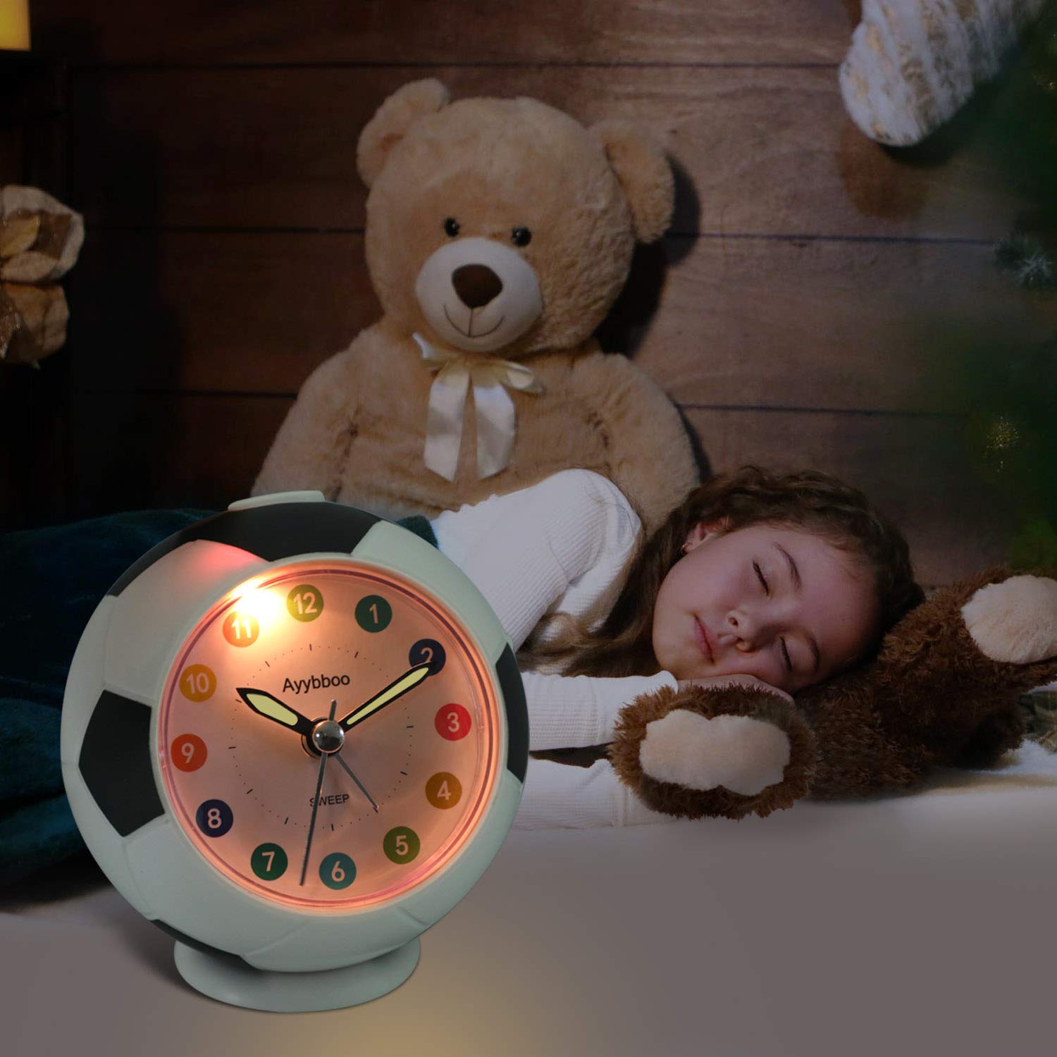 Réveil Analogique Noir Sans Tic-tac Pour Enfant, Quartz Silencieux à Piles, Cadeau Rentrée étudiants - Maison