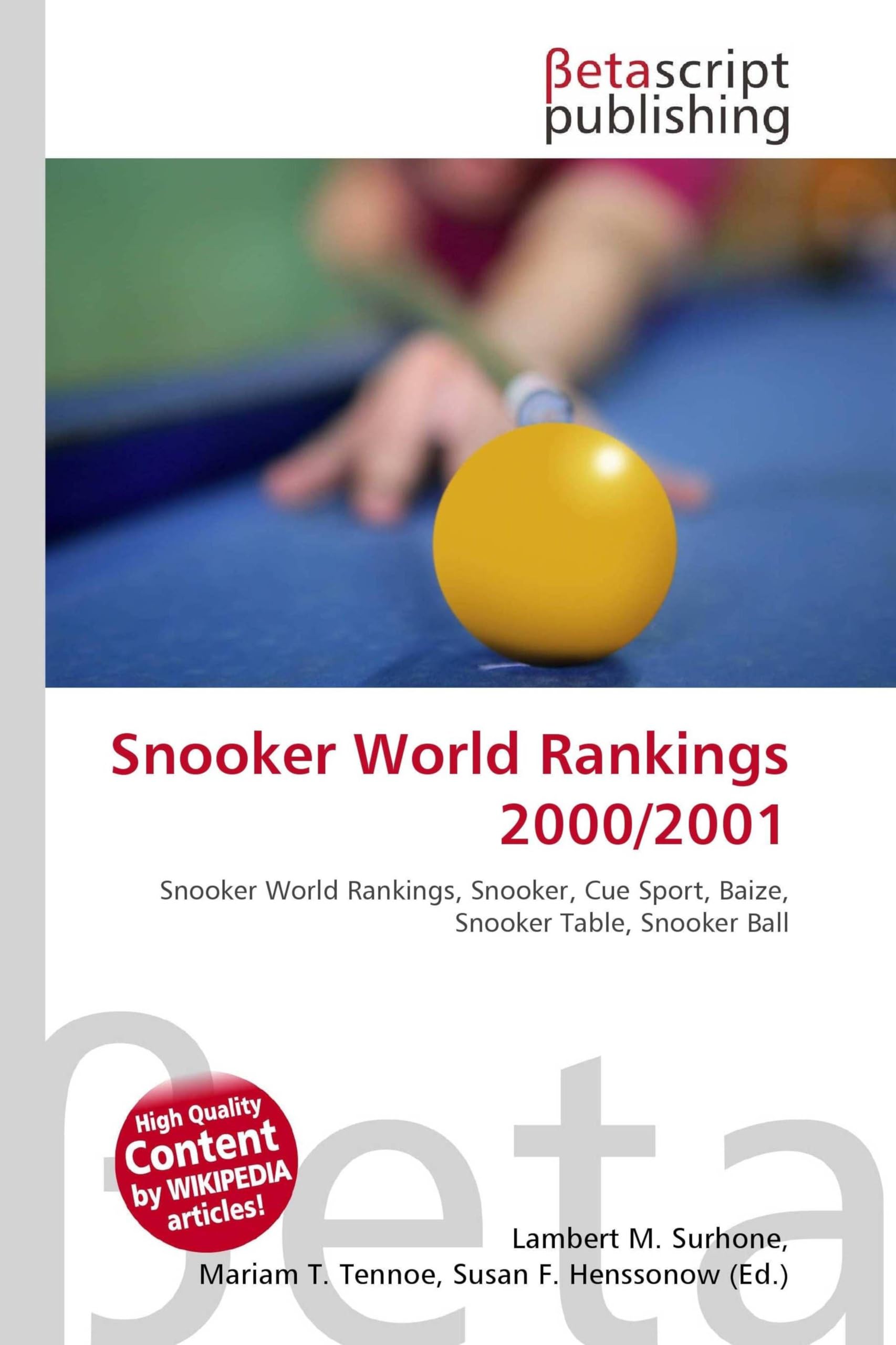 Snooker World Rankings 2000/2001: Snooker World Rankings, Snooker, Cue Sport, Baize, Snooker Table, Snooker Ball