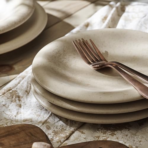 Image of Porto by Stone Lain Aro 24-Piece Premium Kitchen & Dining Dinnerware Set Stoneware, Cream Matte, Crafted in Portugal, Dishwasher and Microwave Safe Scratch-Resistant Dish Set for 8