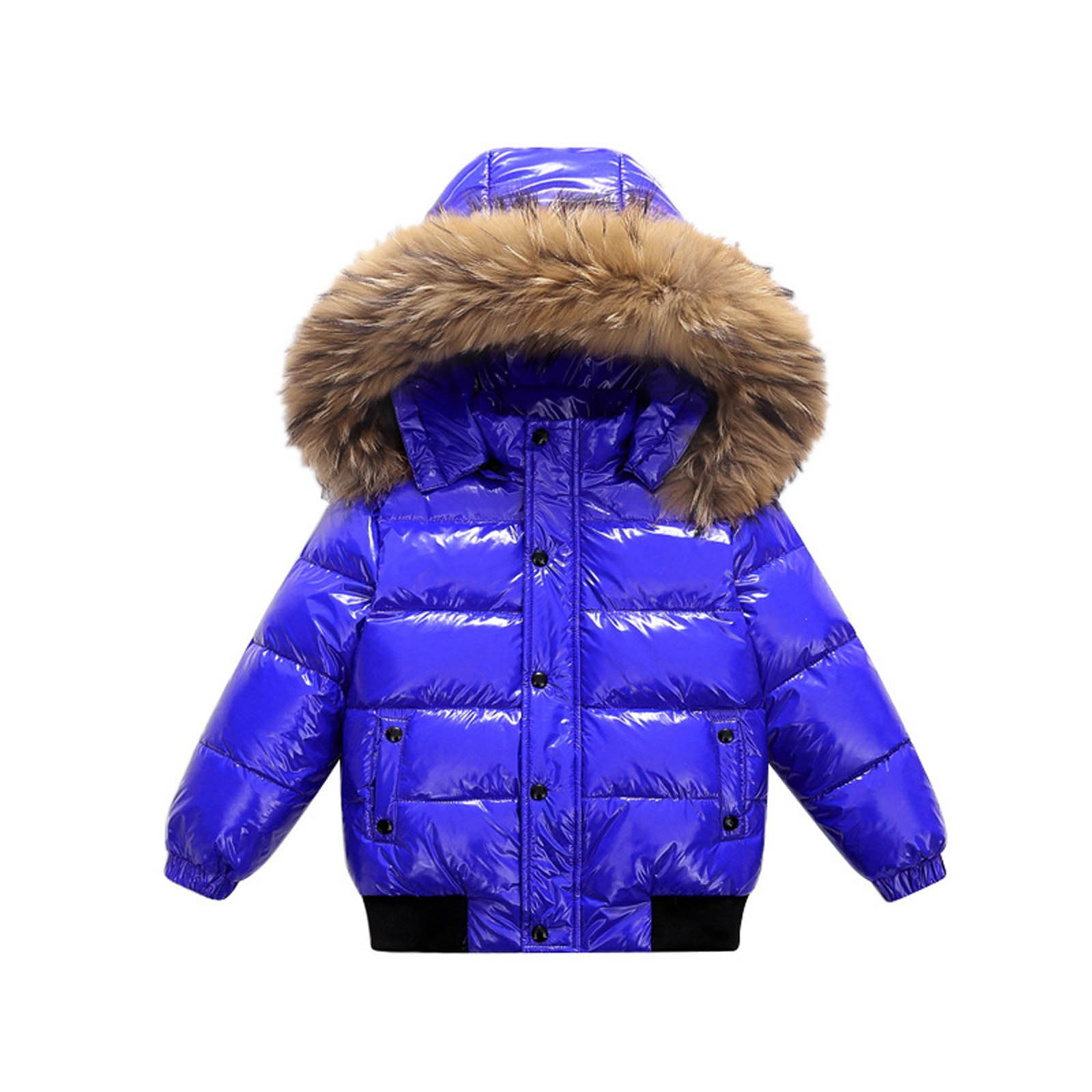 HAOLEI Abrigo Plumas de Invierno para Niños y Niñas,Chaqueta Acolchada Cálida con Capucha Grueso y Cálido Cazadora Acolchado Resistente Al Viento Color Sólido Ligera Caliente Plumiferos 2-11 Años