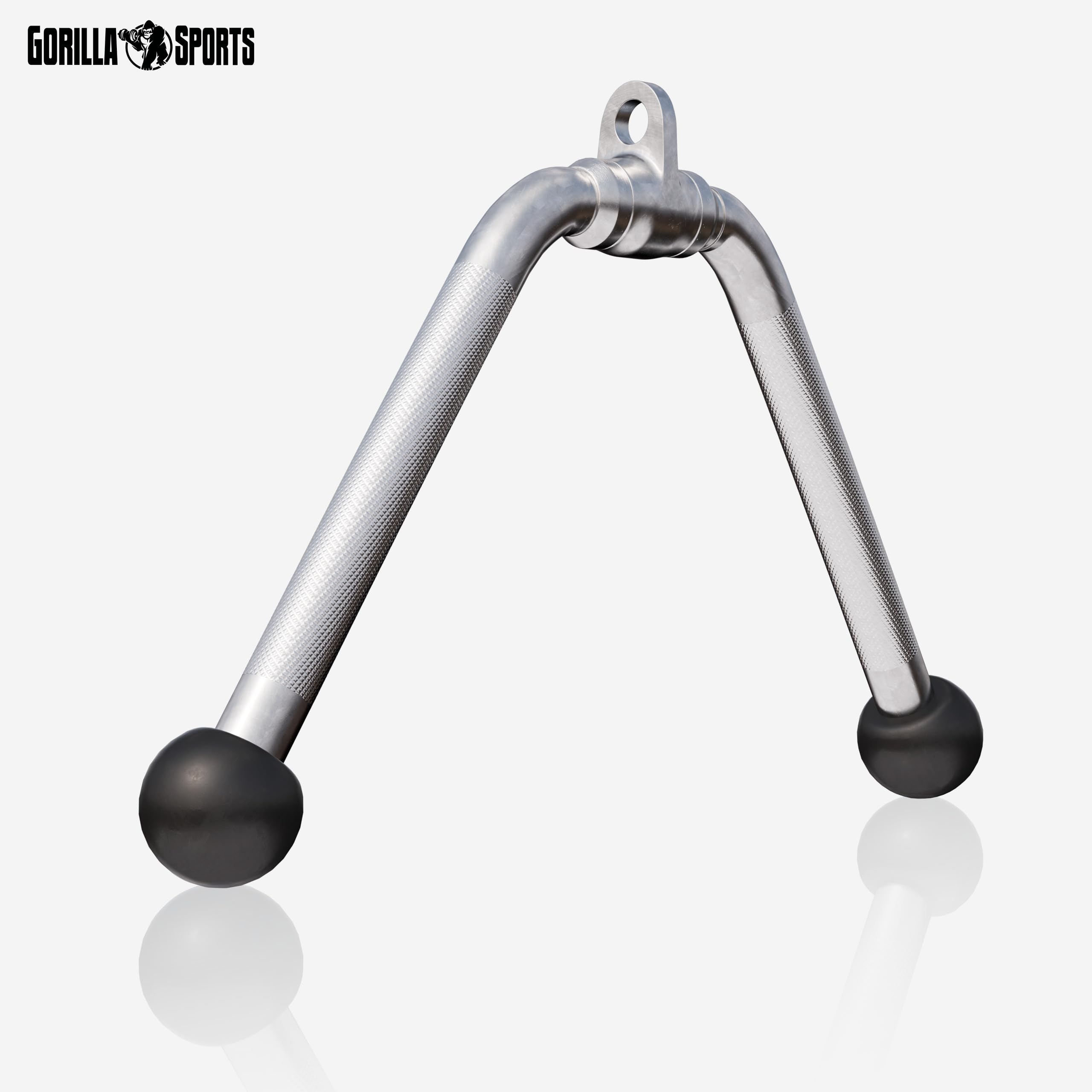 GORILLA SPORTS Poignée Musculation - en forma de V, máx. 200 kg, pivotante conjunto, cromo, acier - Barre tirage para tríceps, accesorio Poulie Musculation, Machine à Câble