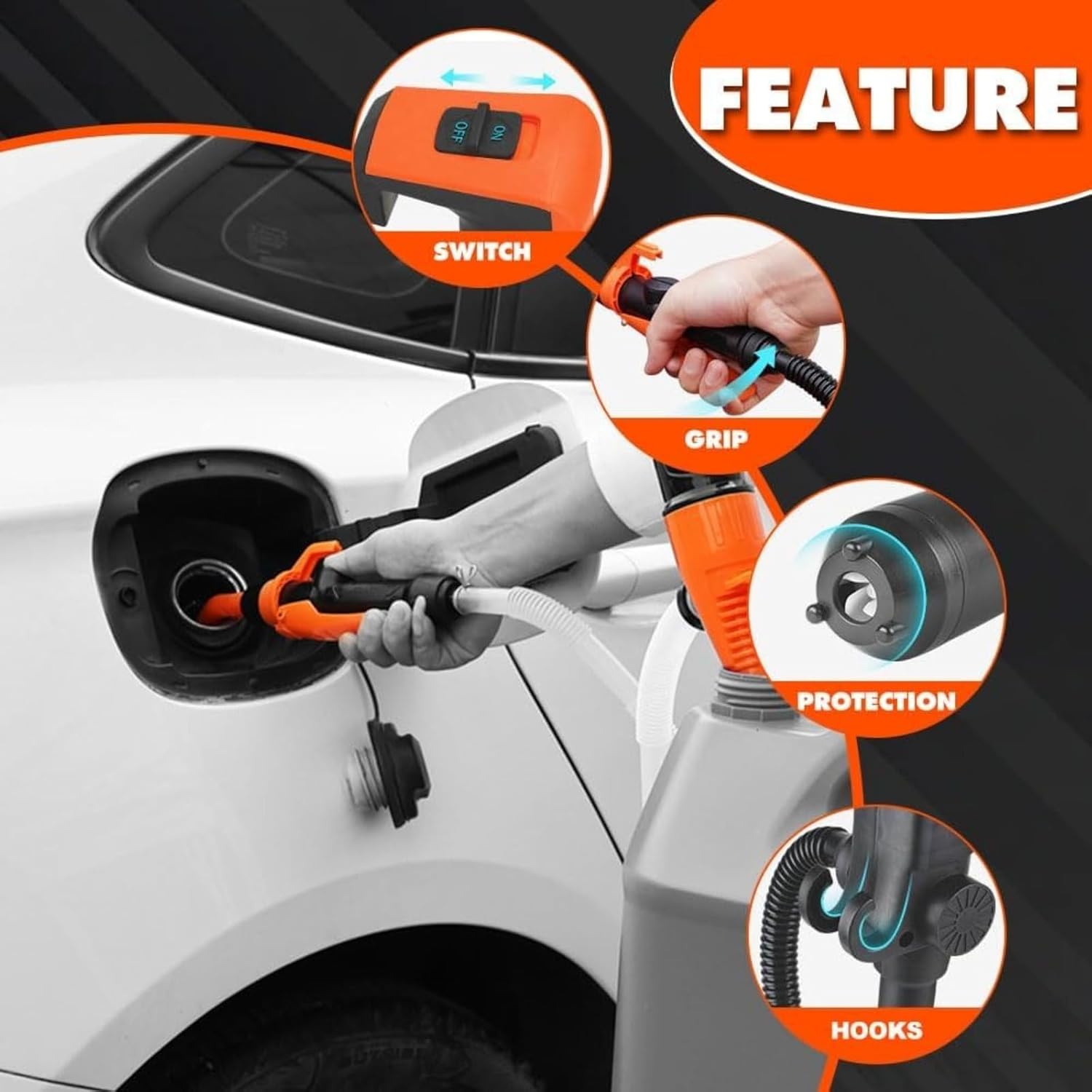 2025 New Battery Operated Electric Siphon Pump Water Transfer Pump, Easy to Use Hand Fuel Pump Portable Battery Pump for Gas, Fuel, Diesel, Water Transfer (2 Pcs)