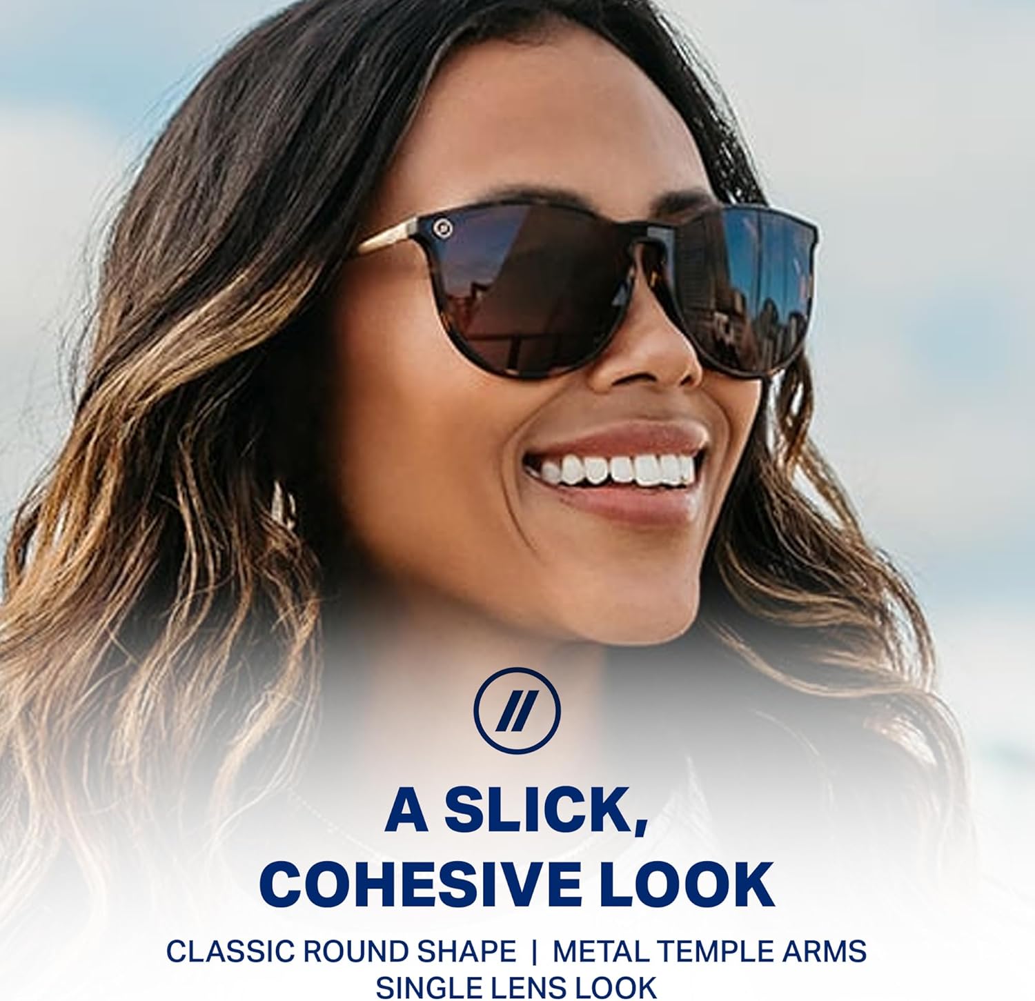 Blenders Eyewear North Park X2 – Polarized Sunglasses – Classic Shape, Mixed Metal Frame – 100% UV Protection