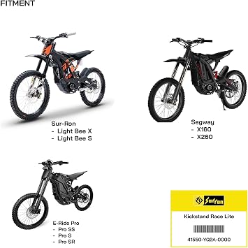 Surron Kickstand Race Lite Sur-Ron Light Bee X/S、セグウェイ X160 X260、E Ride Pro S/E Ride Pro SS/E Ride Pro SR/Talaria Sting用 | OEMパーツ41550-YQ2A-0000の交換ブラック