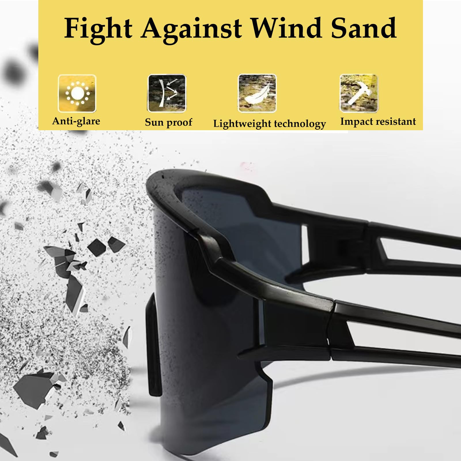 YQBFTC Occhiali da Sole Sportivi Polarizzati,Occhiali da Ciclismo Antivento Uomo e Donna,UV400 Occhiali Veloci Uomo,Occhiali Bici Polarizzati Sportivi per Ciclismo,Motociclismo,Corsa,Sci,Alpinismo