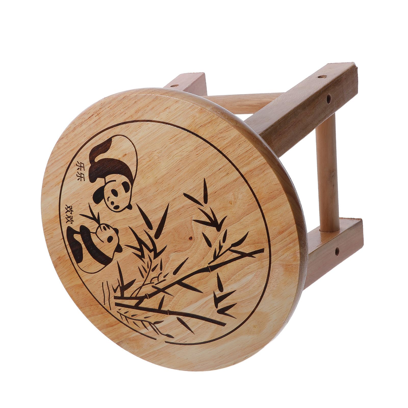 Toyvian Taburete Infantil de Madera con Patrón Panda, Ligero y Resistente