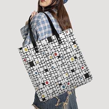 幾何学模様の大きめトートバッグ Amazon.co.jp: トートバッグ 幾何学模様 ハンドバッグ 手提げ 大