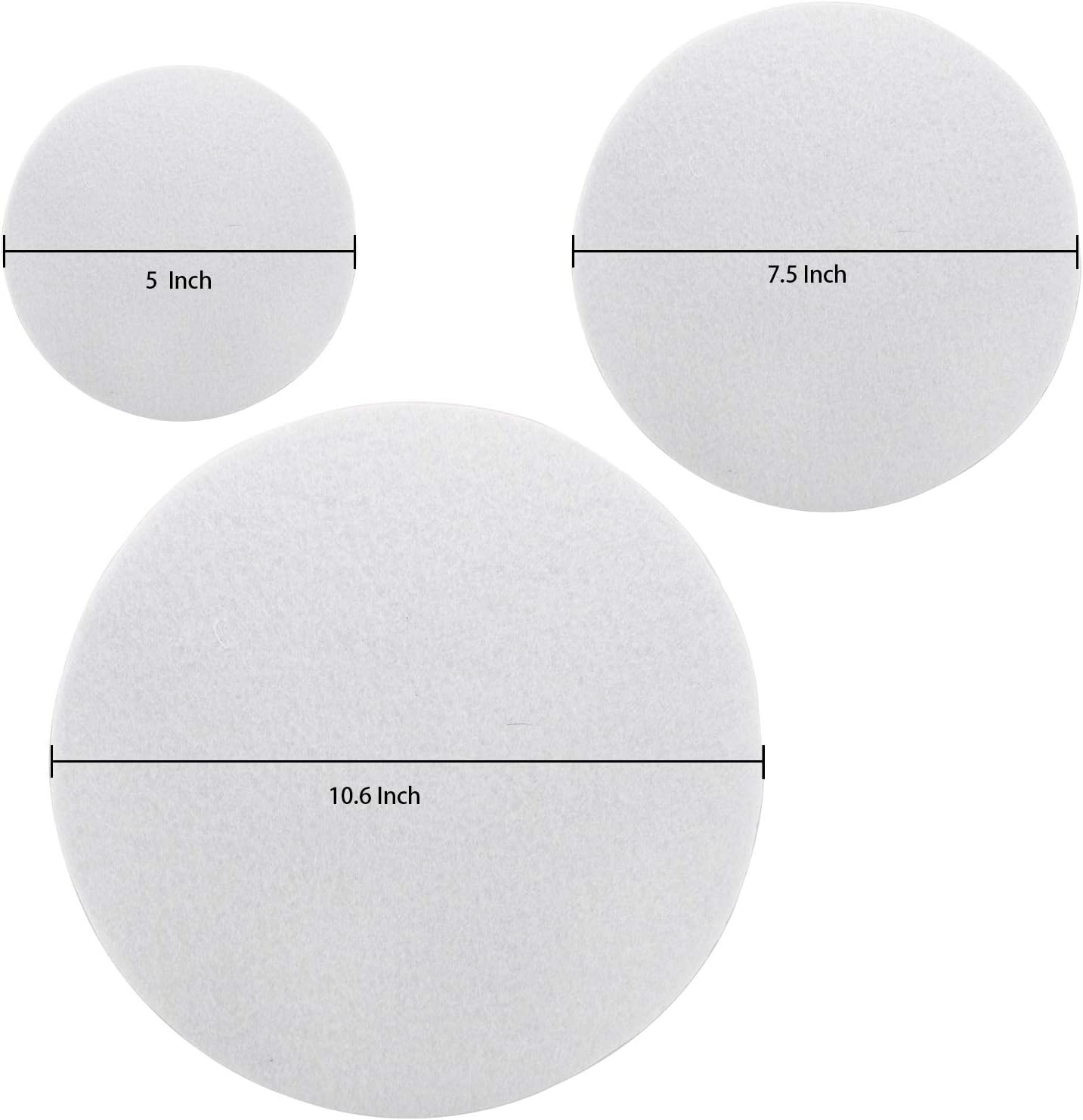 Jucoan 80 Pack Thick Felt Plate Dividers, 3 Sizes Round China Dish Storage Protectors Pads for Packing Stacking Procelain Cookware