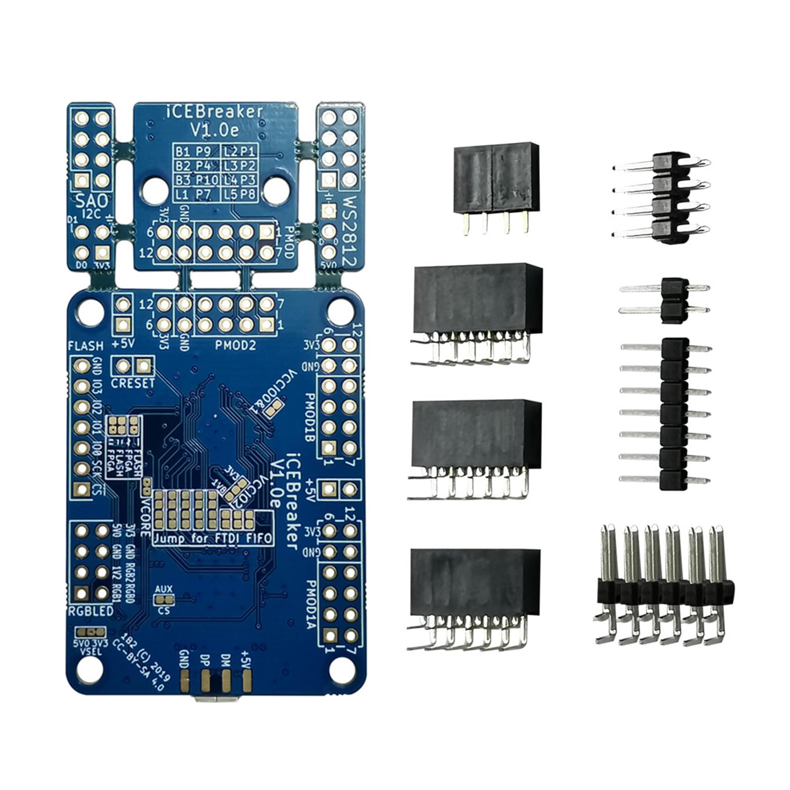 V1.0e Carte de développement FPGA ICE40 120 Kbit pour connecteurs Pmod Programmation graphique Facile à exécuter Kit de développement numérique matériel