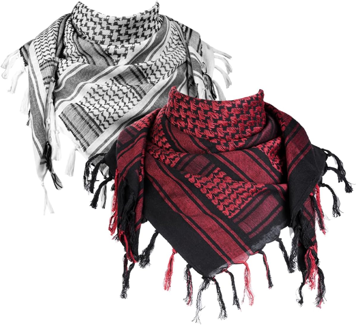 Scarf Military Shemagh Tactical Desert Keffiyeh Head Neck Scarf Arab Wrap with Tassel for Men Women