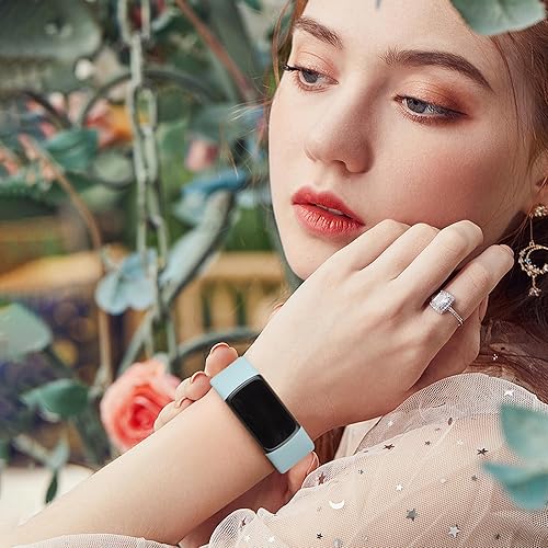 Vista 52 de Meliya Correa compatible con Fitbit Charge 6 Bands/Fitbit Charge 5 Bandas Mujeres Hombres, Silicona Suave Ajustable Impermeable Deportiva Correa