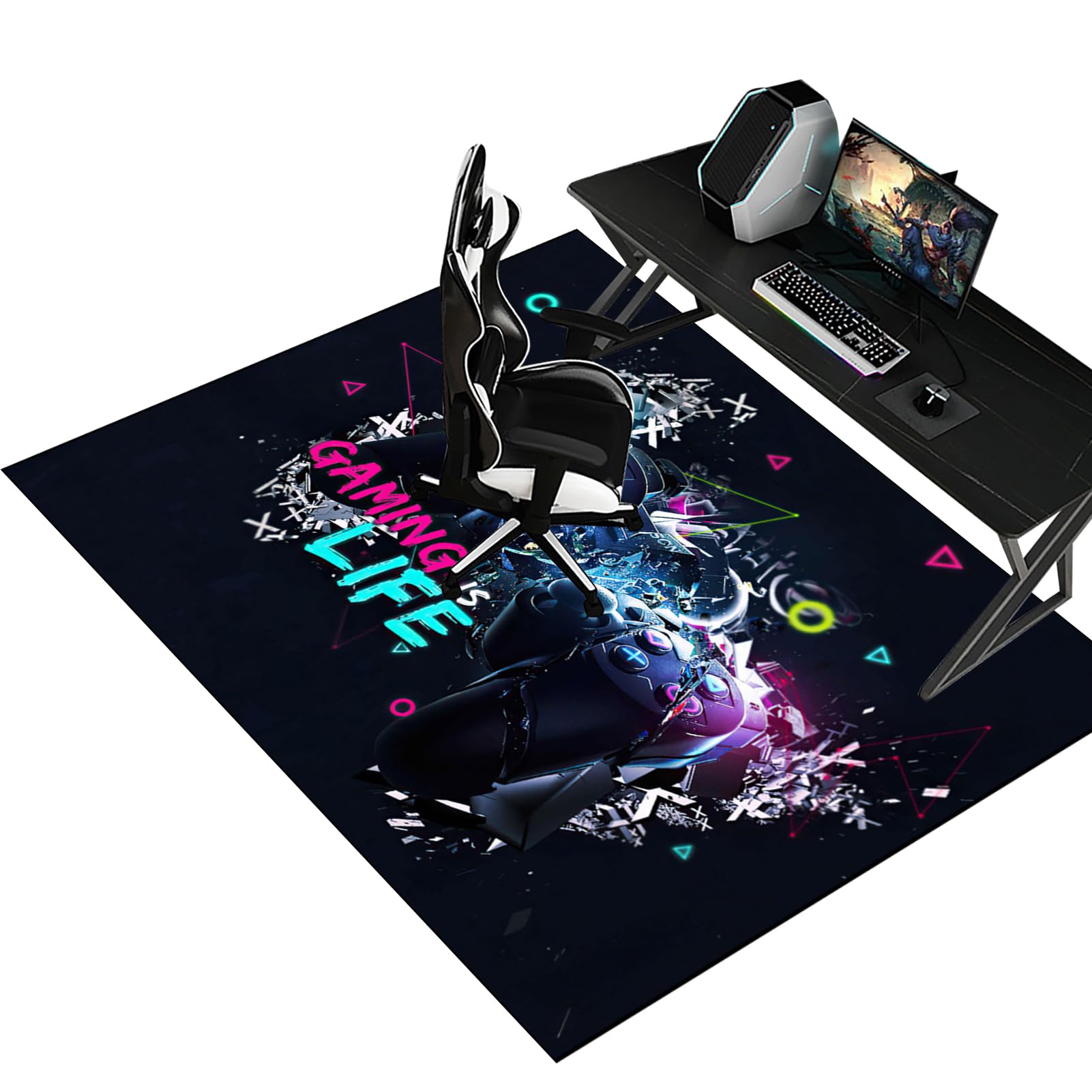 140 x 180 cm Tapis protège Sol, Tapis de Sol Gaming, Tapis de Chaise de Bureau, Tapis Protège-Sol pour Chaise de Bureau, Tapis Gaming Sol pour Sols durs pour Parquet, Tapis de Sol Gamer
