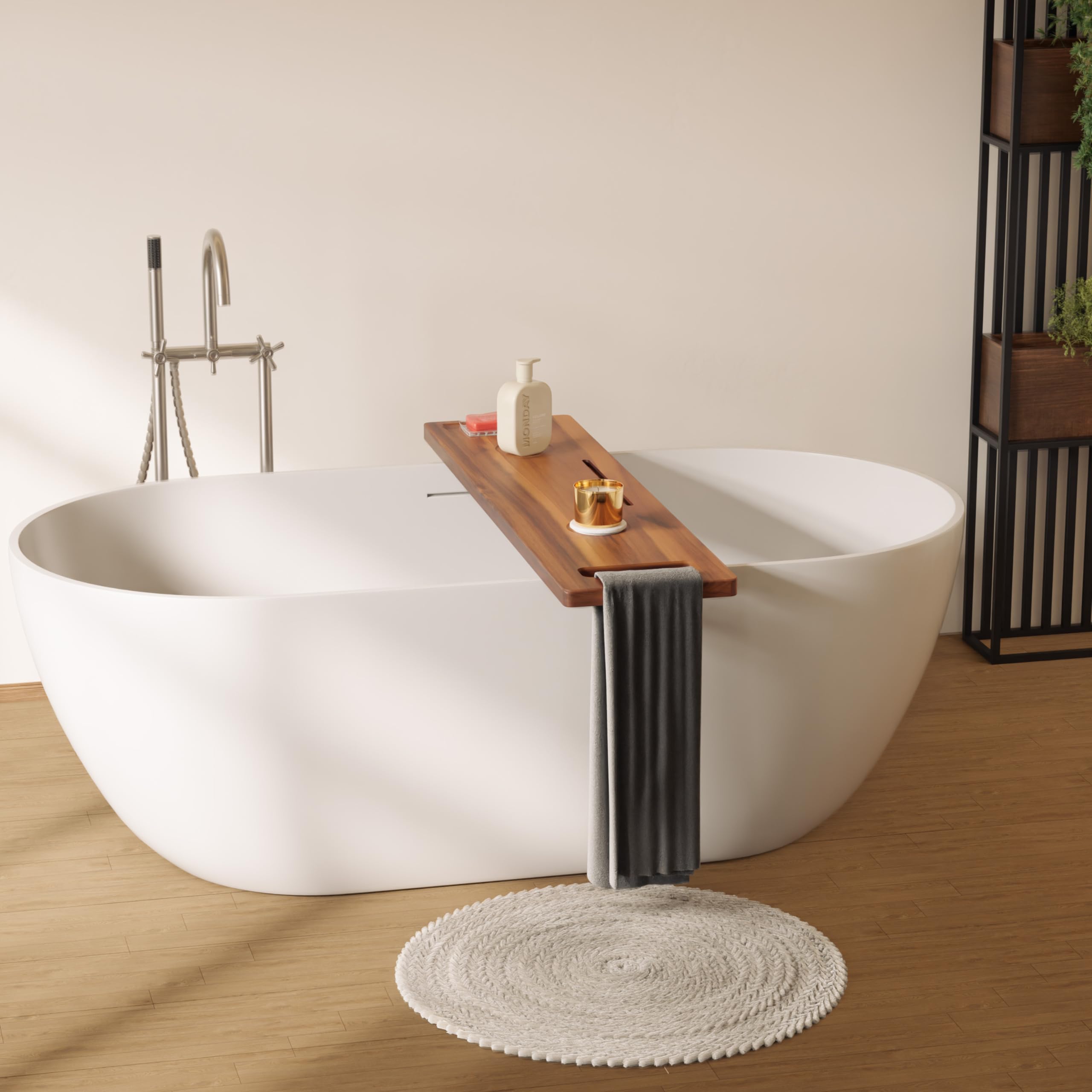 Vaschetta da bagno, organizer per bagno bianco esteticamente per vasca da bagno da cucina per il bagno