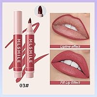 Vista 5 de Rotulador de labios, lápiz delineador de labios líquido hidratante e impermeable, aspecto de color mate, delineador de labios líquido 2 en 1 y lápiz