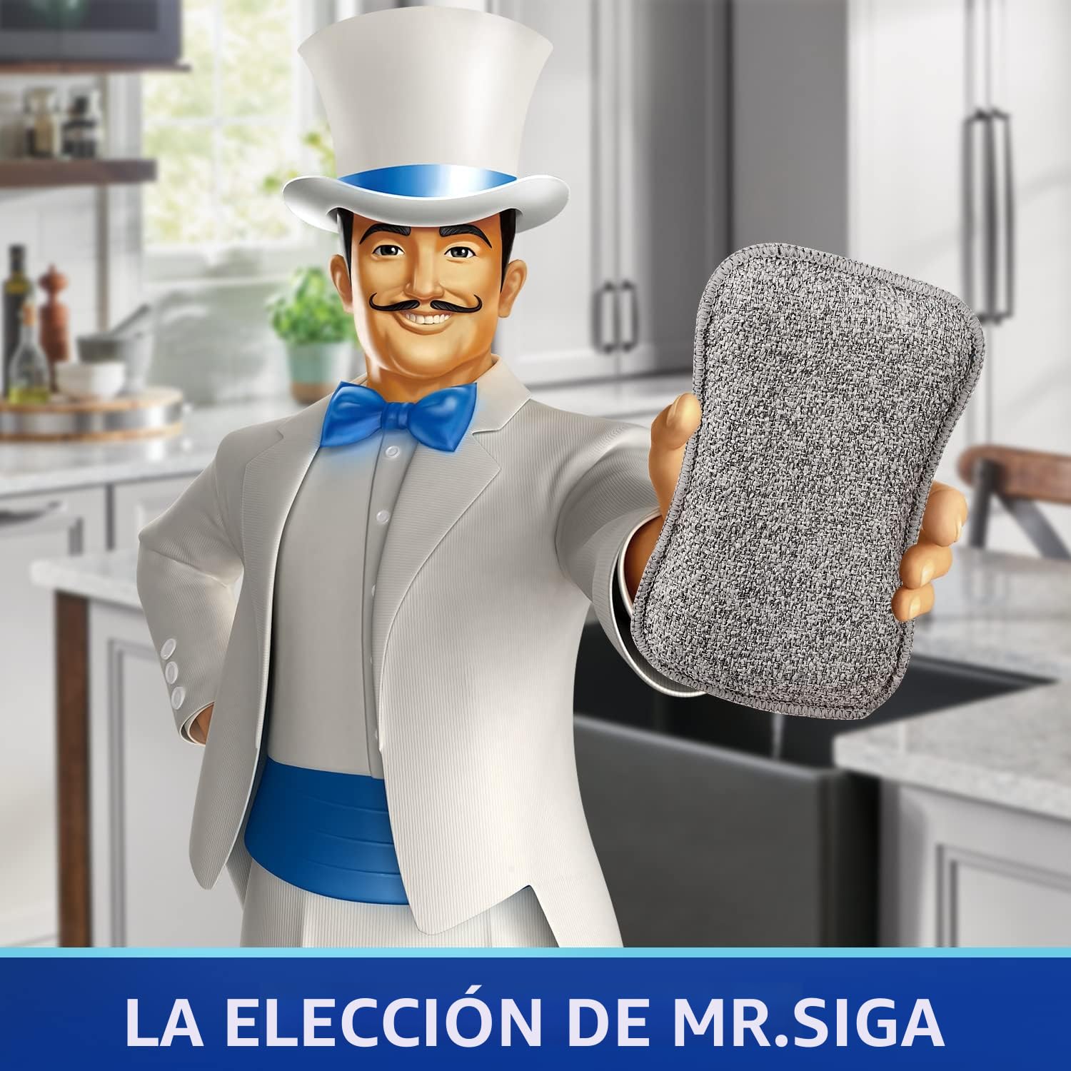 MR.SIGA Esponja y Estropajo de Microfibra de Dos Caras, 6 Piezas