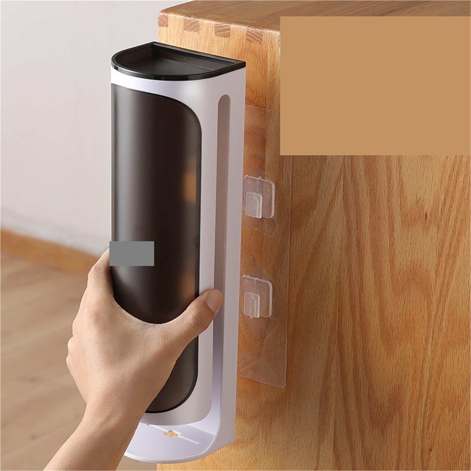 Caja de Almacenamiento Bolsas Basura, Organizador baño portátil montado en la Pared, for Cocina, Bolsa plástico, 2 uds(White)