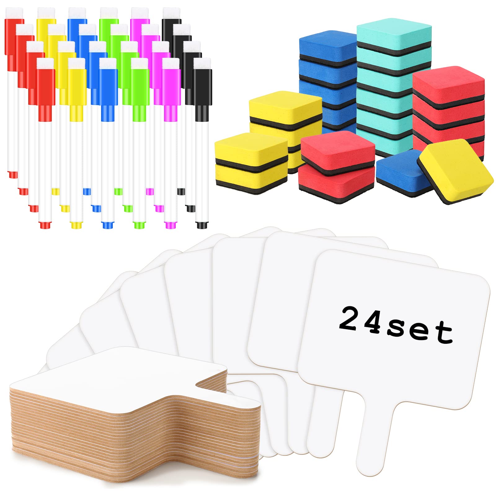 Harloon 72 Pieces 7.8 x 9.8 Inch Dry Erase Answer Paddle Set, No Spectrum