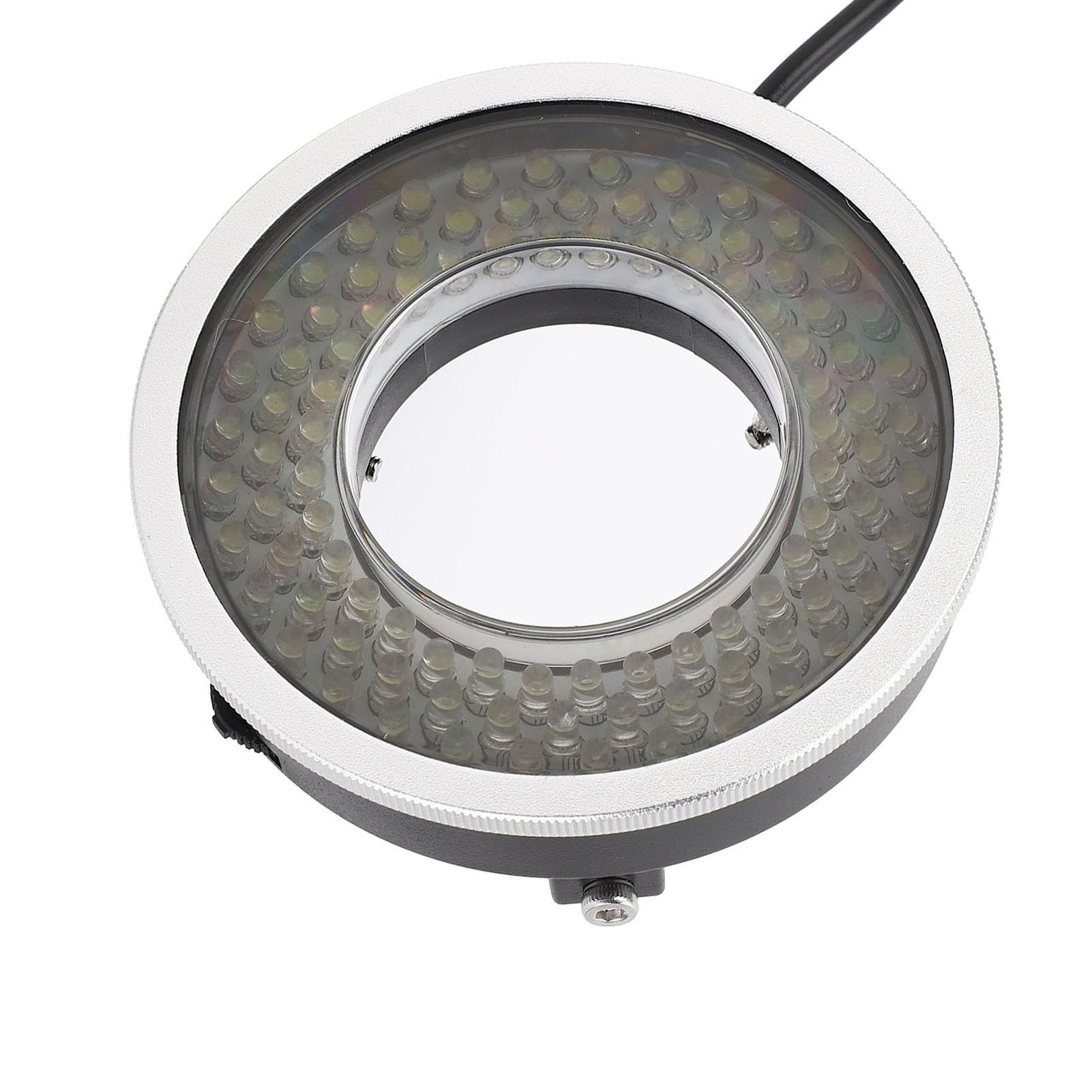 Microscopio Fuente de Luz Polarizada Luz Circular LED óptico de Metal 96 Cuentas Apertura Giratoria Visualización Clara para Inspección de Cámara Estéreo Trinocular Binocular Monocular